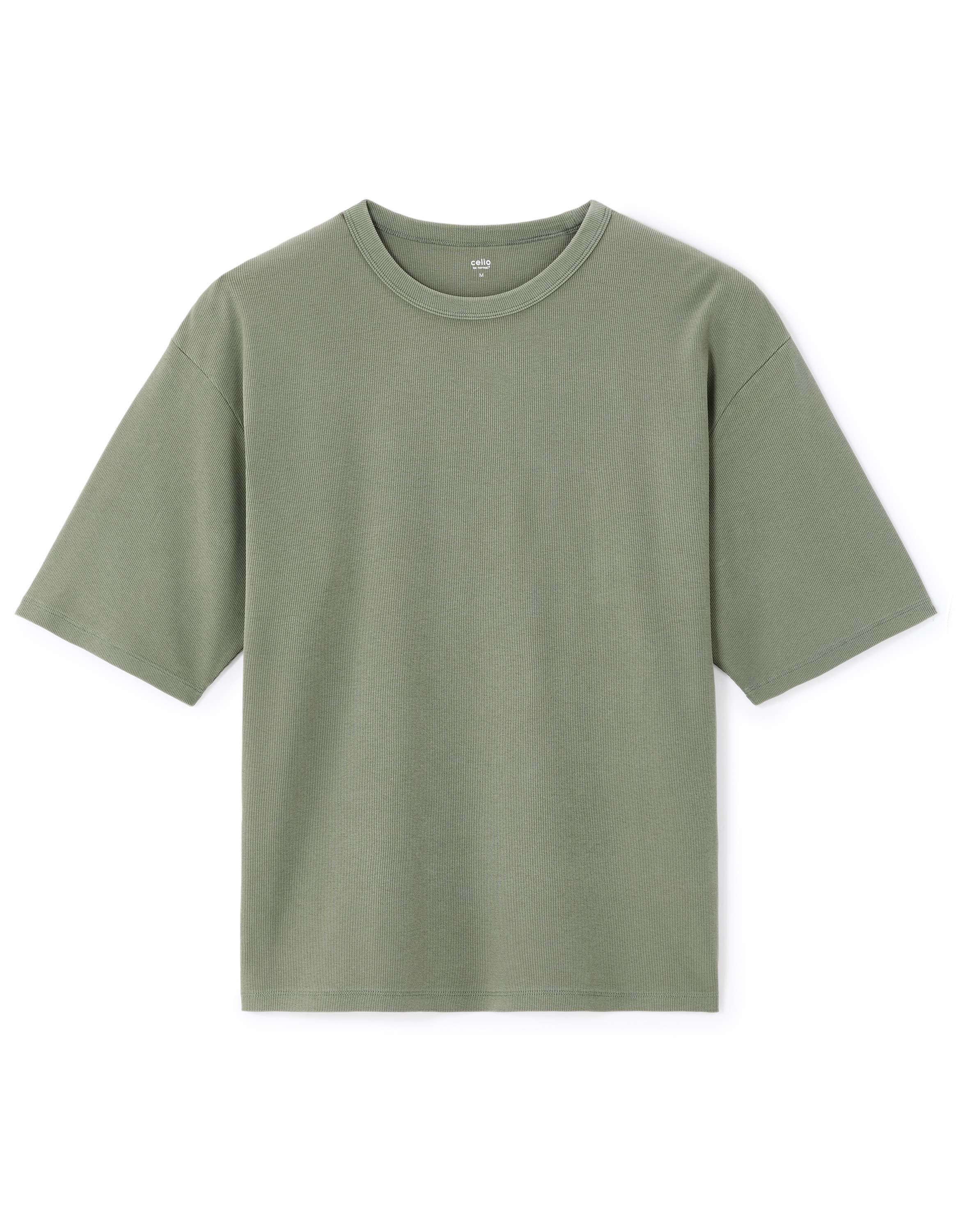 T-shirt oversize col rond - kaki