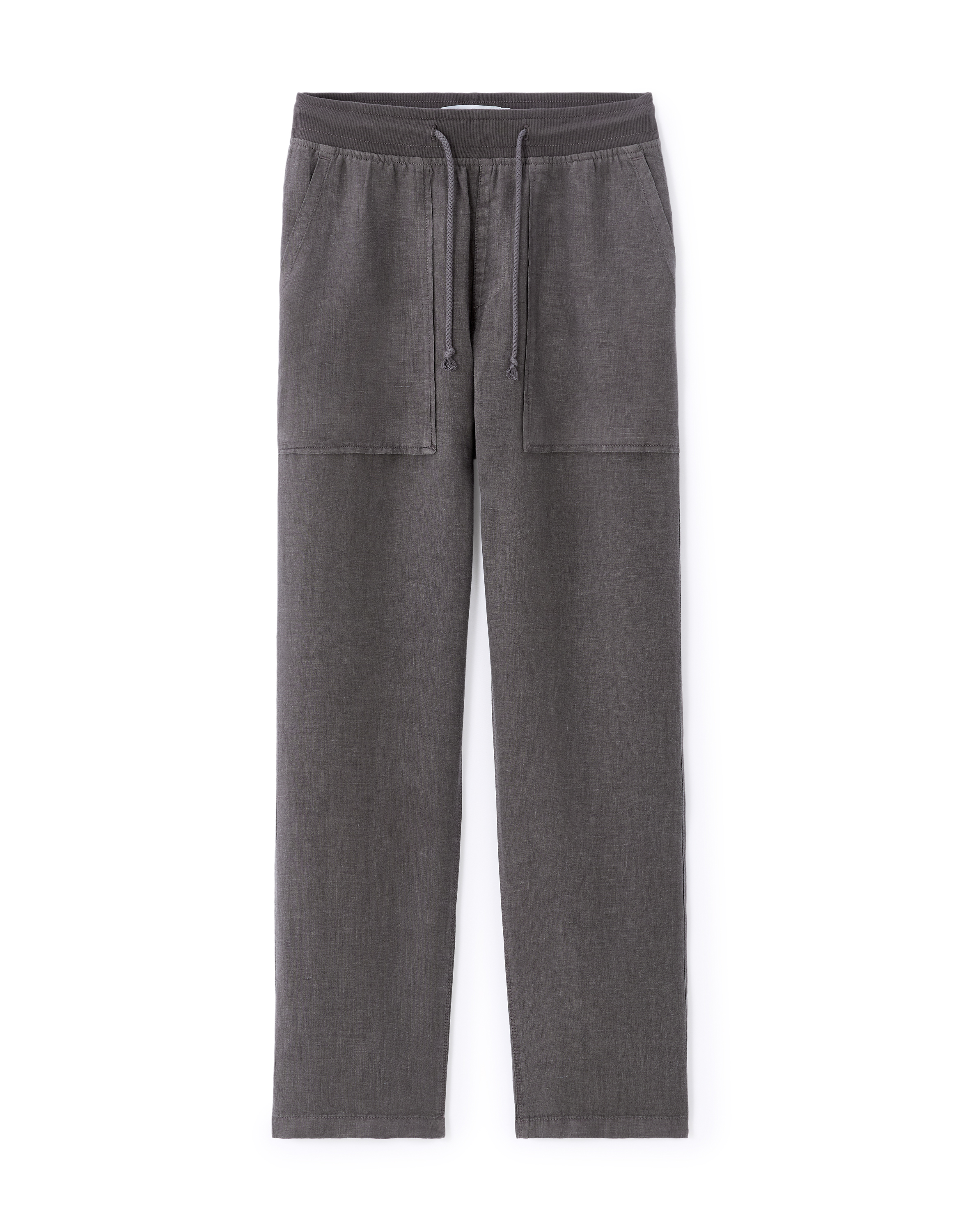 Pantalon uni 100% lin - gris foncé