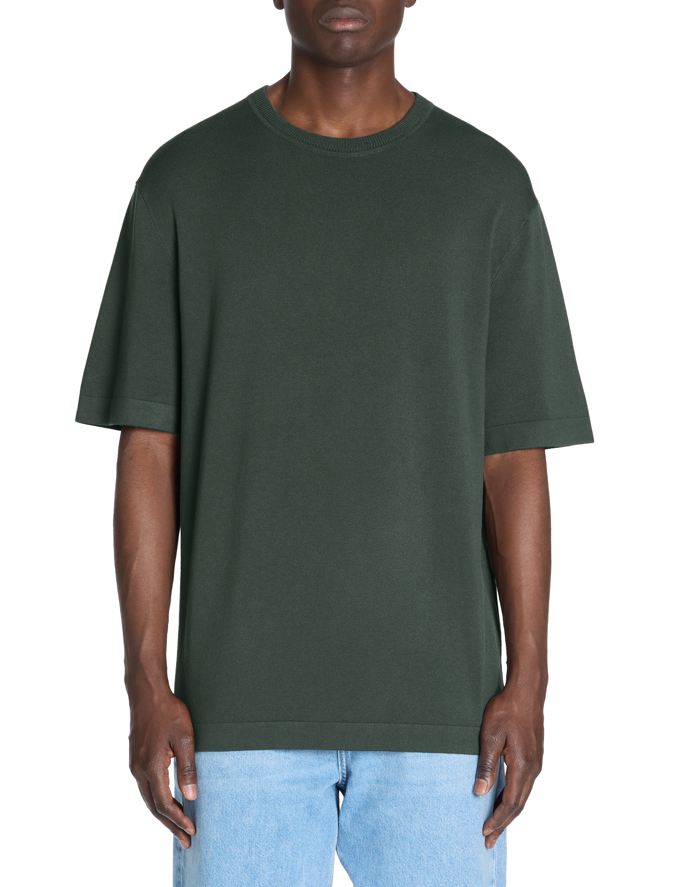 T-shirt boxy col rond - kaki - camaieu - Modalova