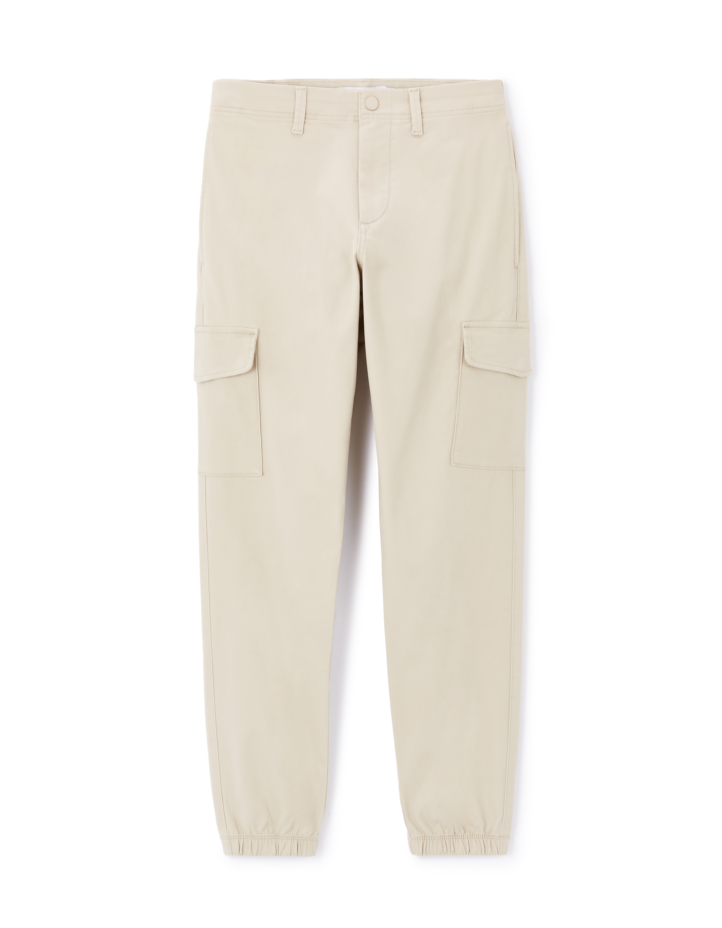 Pantalon cargo slim en coton stretch - beige
