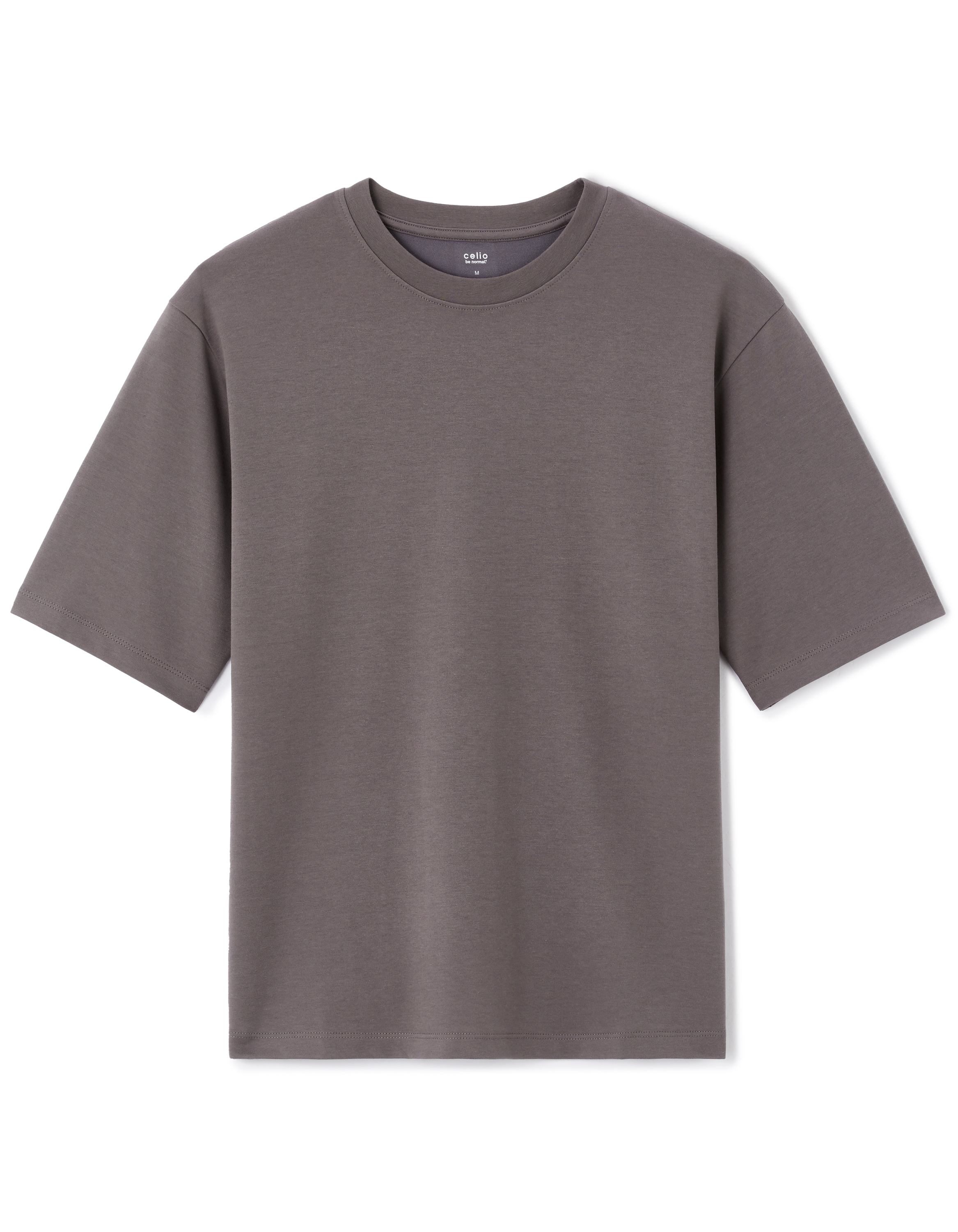 T-shirt oversize col rond - gris