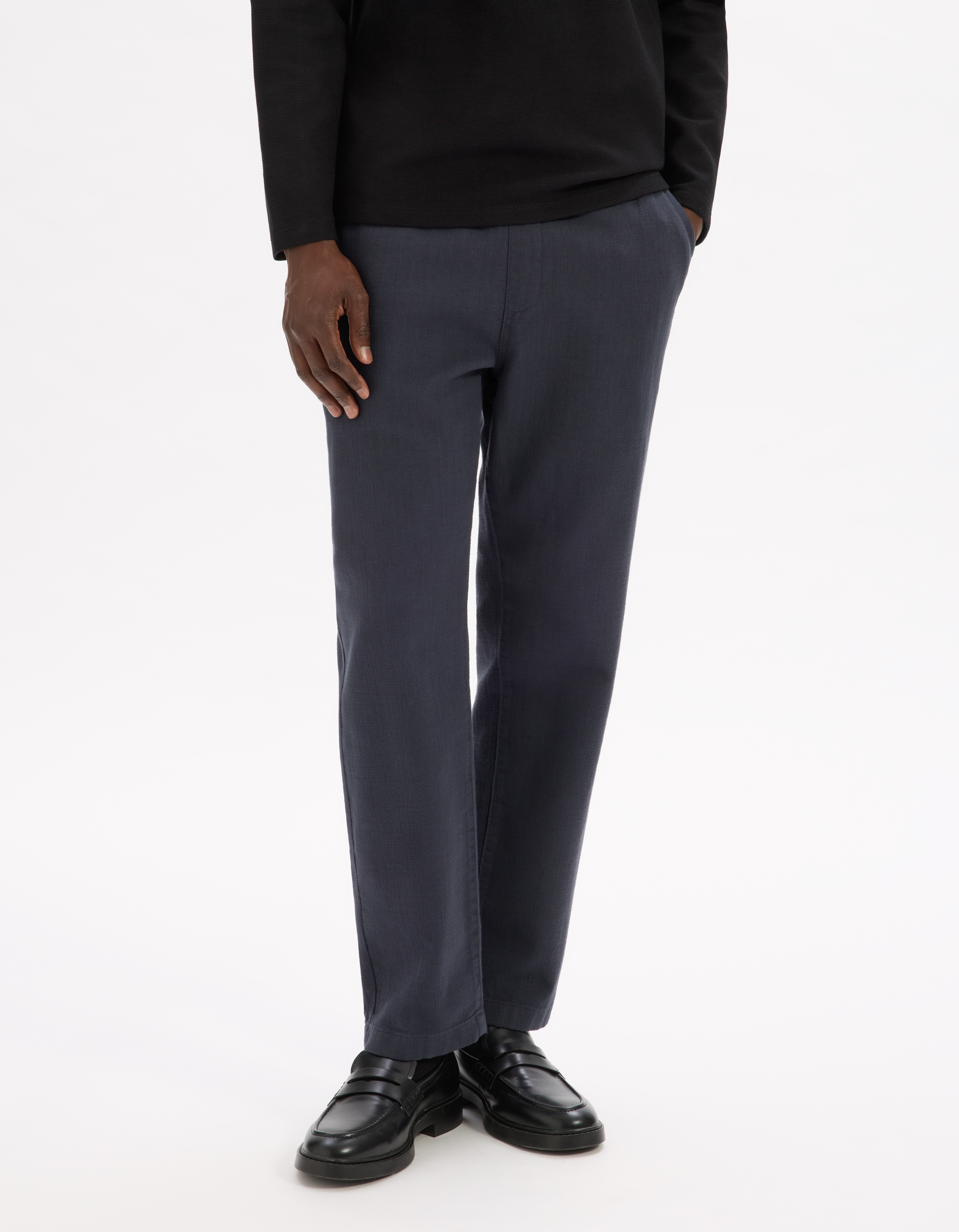 Pantalon relaxed 100% coton - marine - camaieu - Modalova