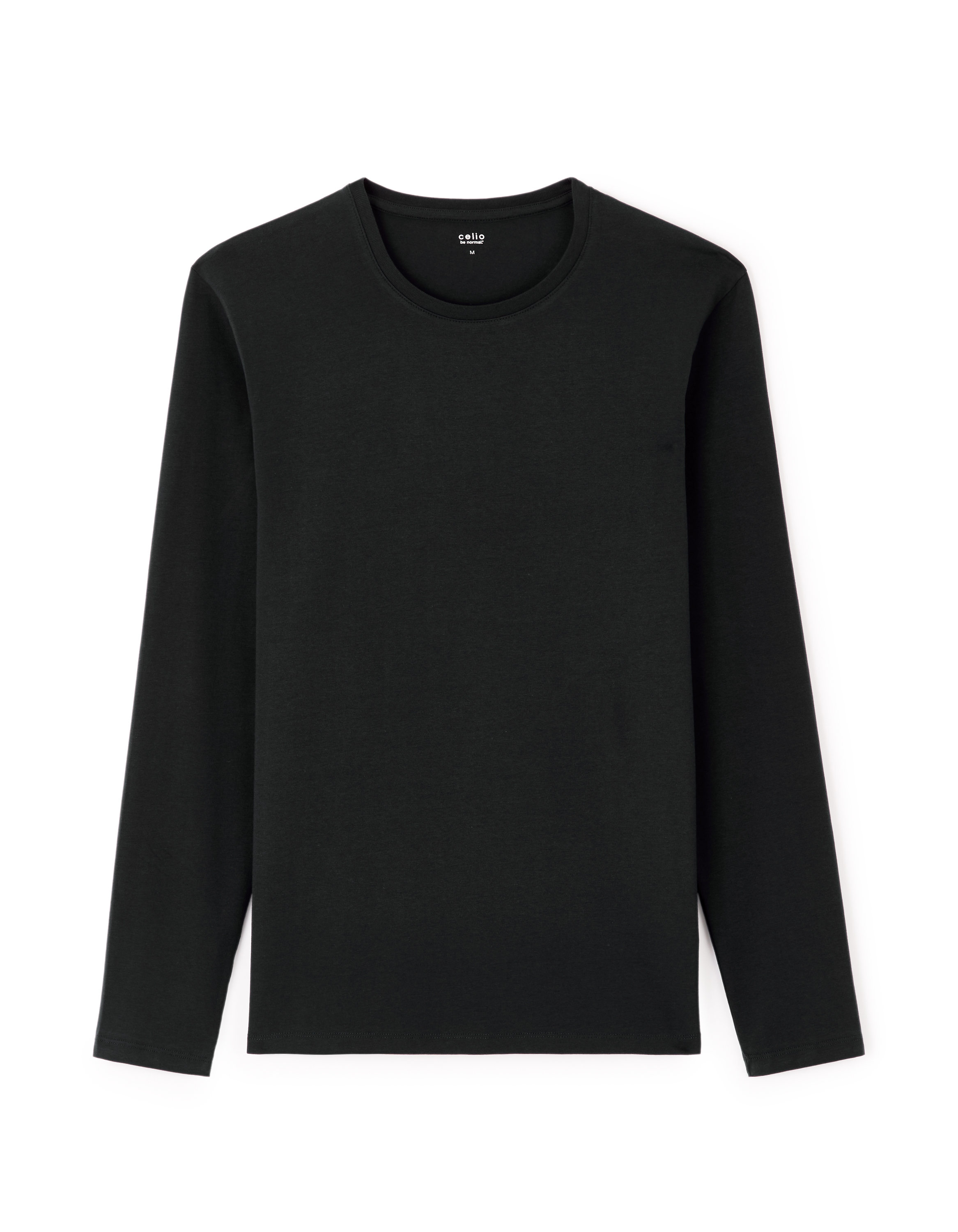 T-shirt col rond manches longues - noir