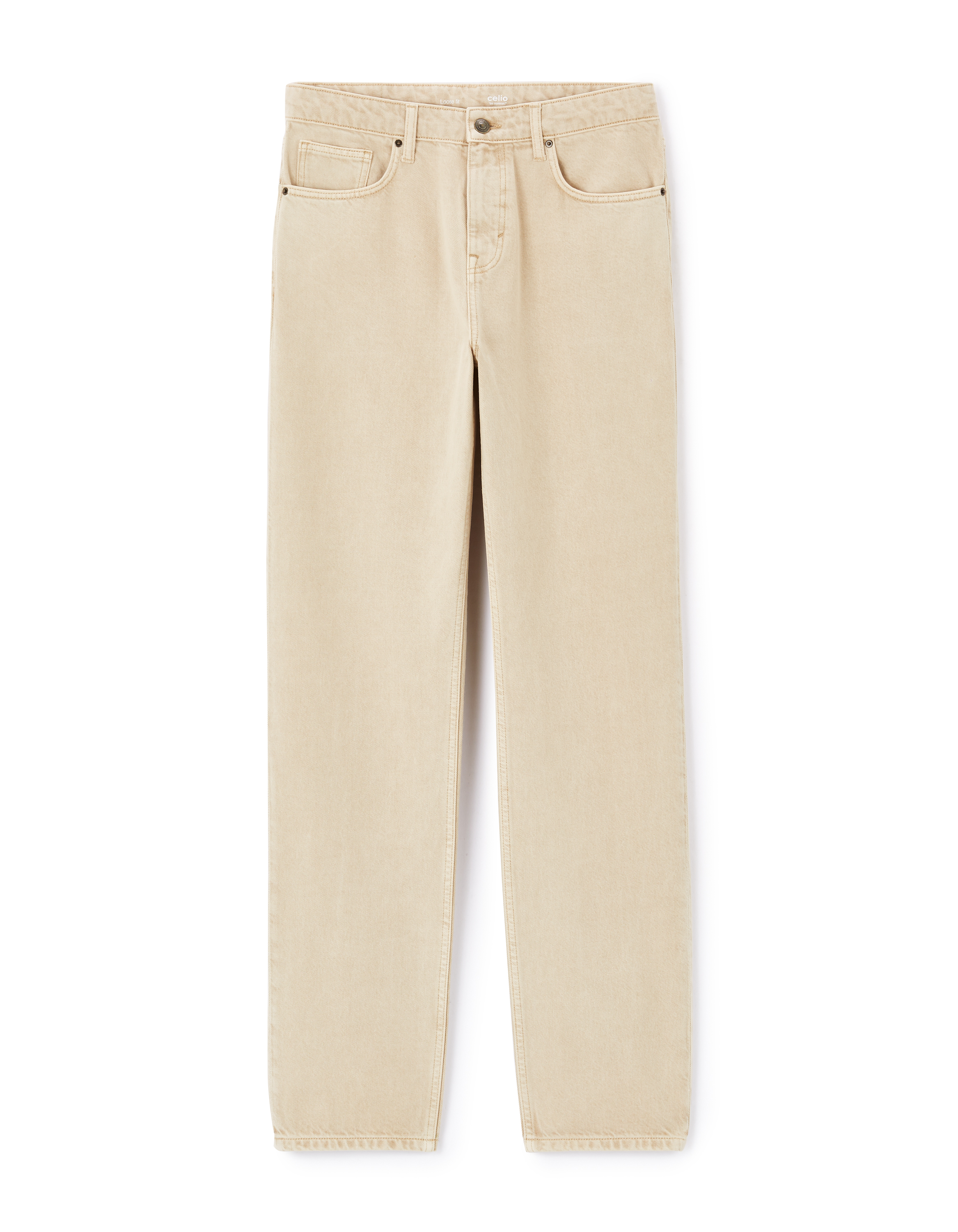 Jean loose 100% coton - beige