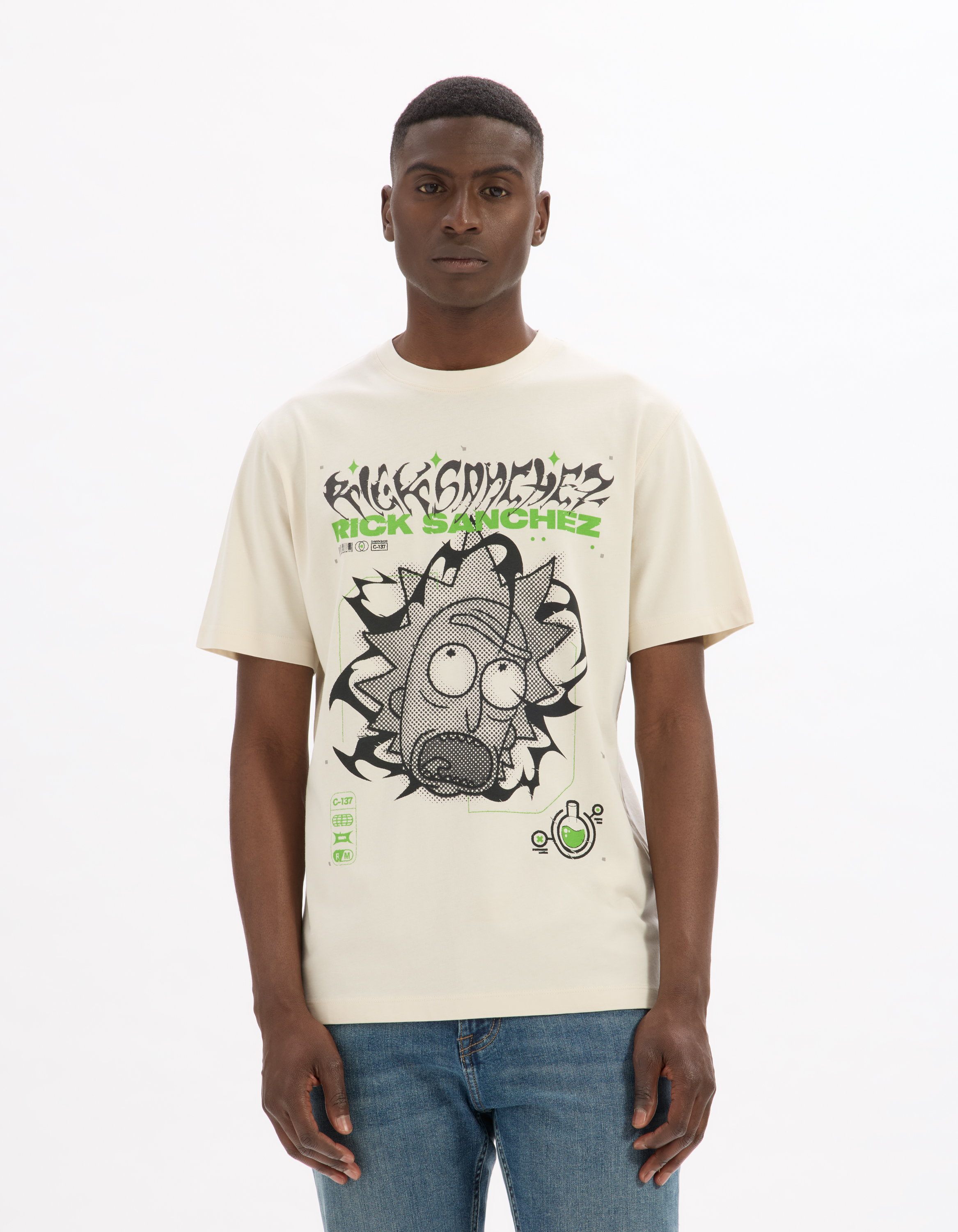 Rick et Morty - T-shirt beige - camaieu - Modalova