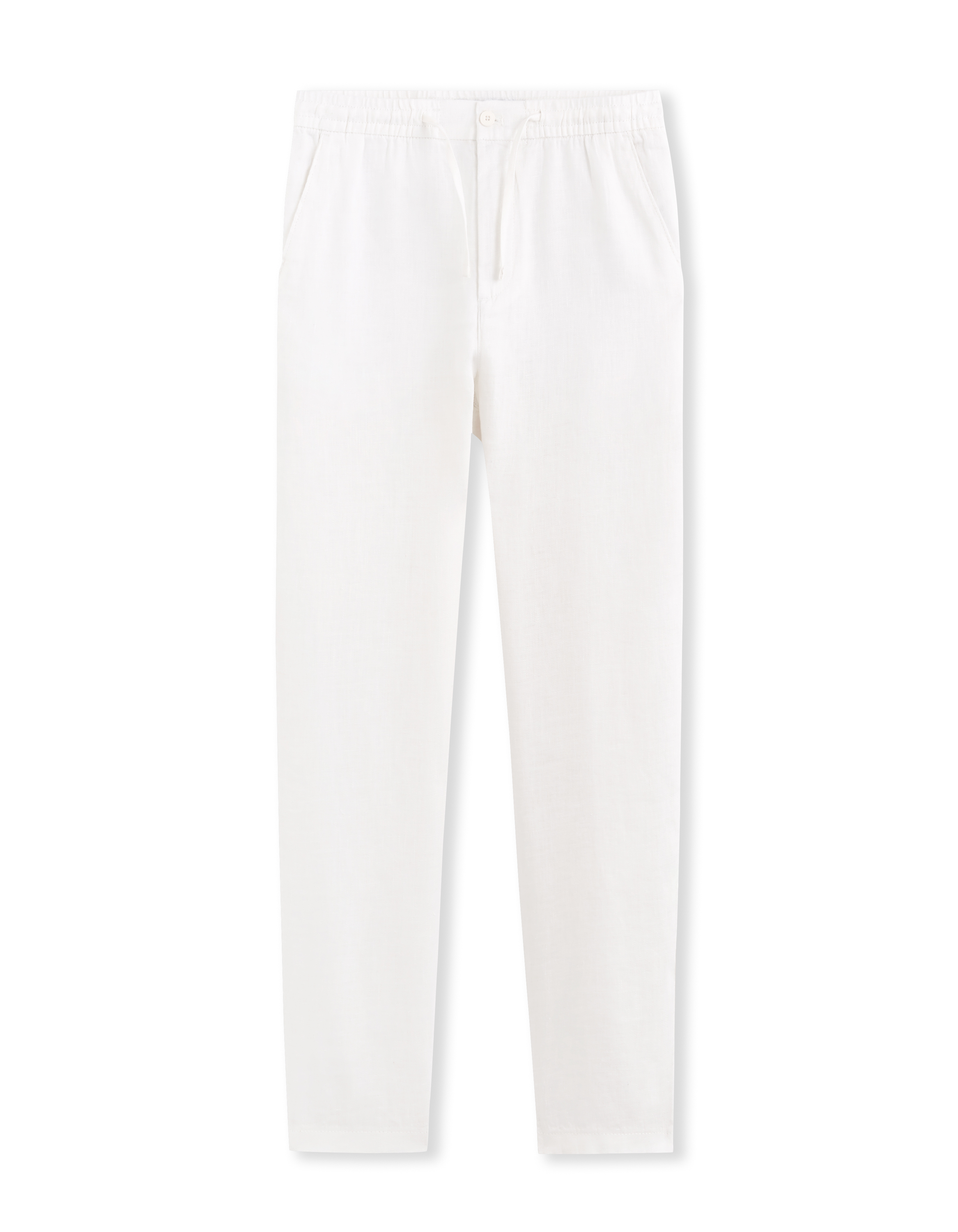 Pantalon straight 100% lin - blanc