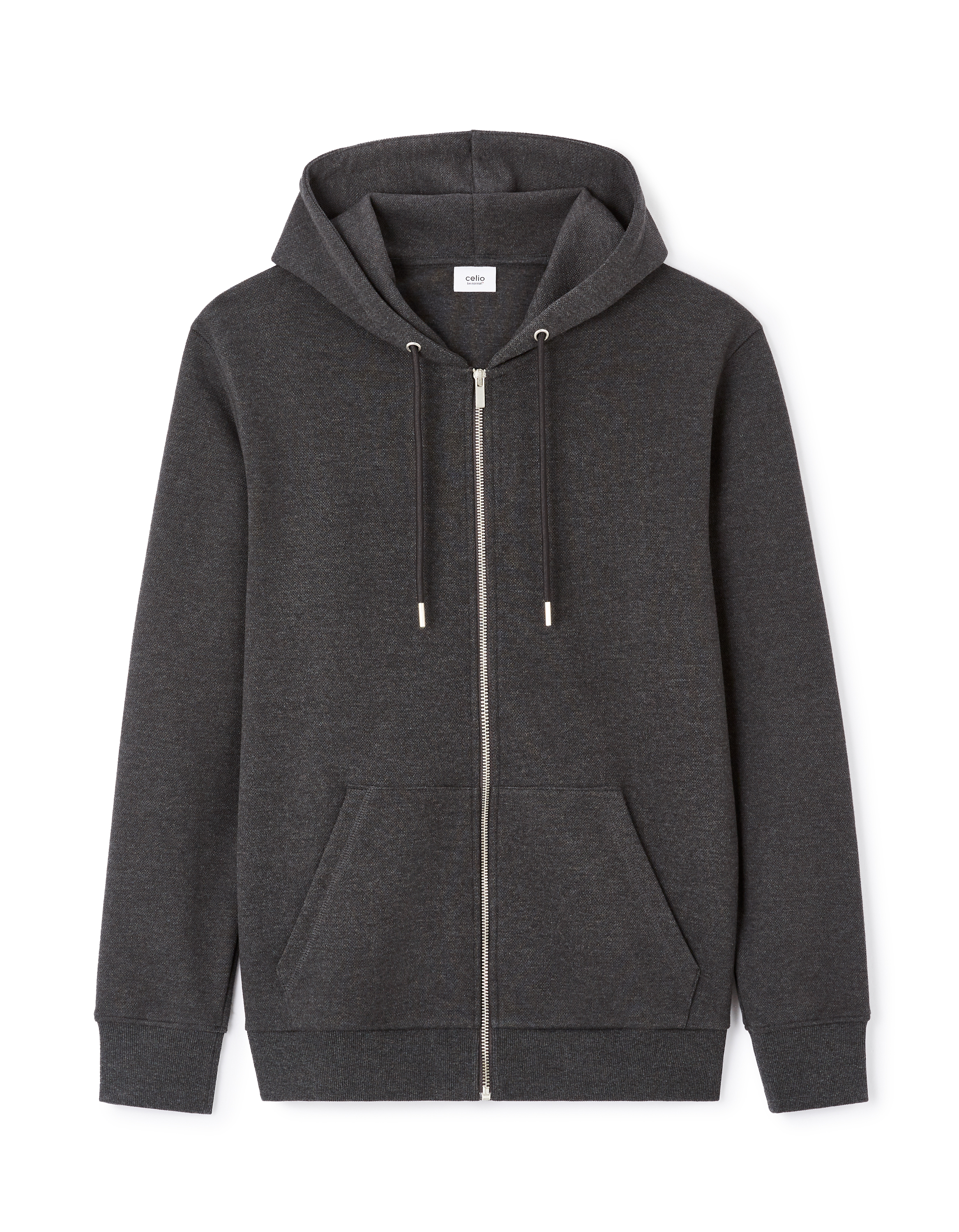 Sweat zippé à capuche regular - anthracite
