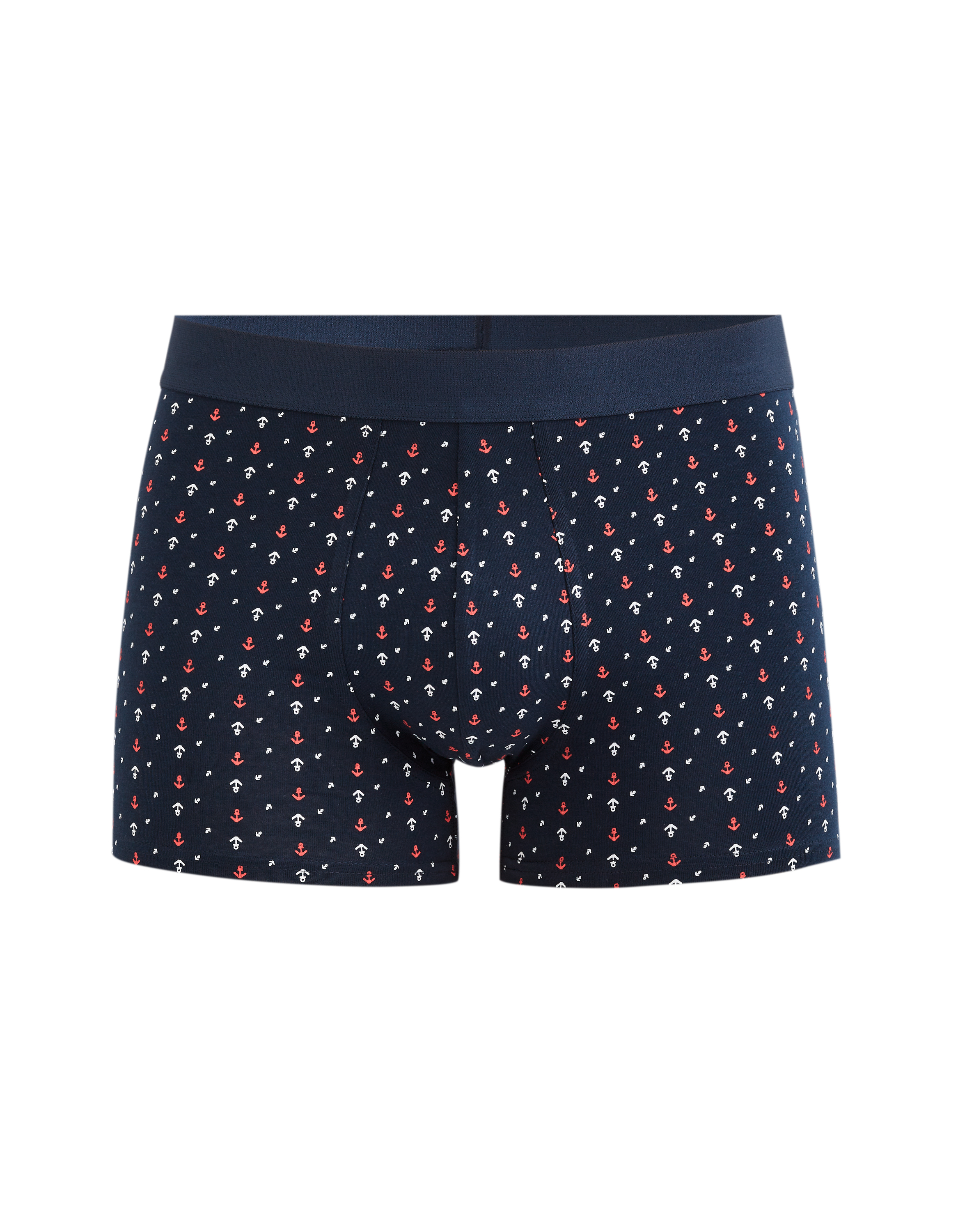 Boxer en coton stretch ancre - marine