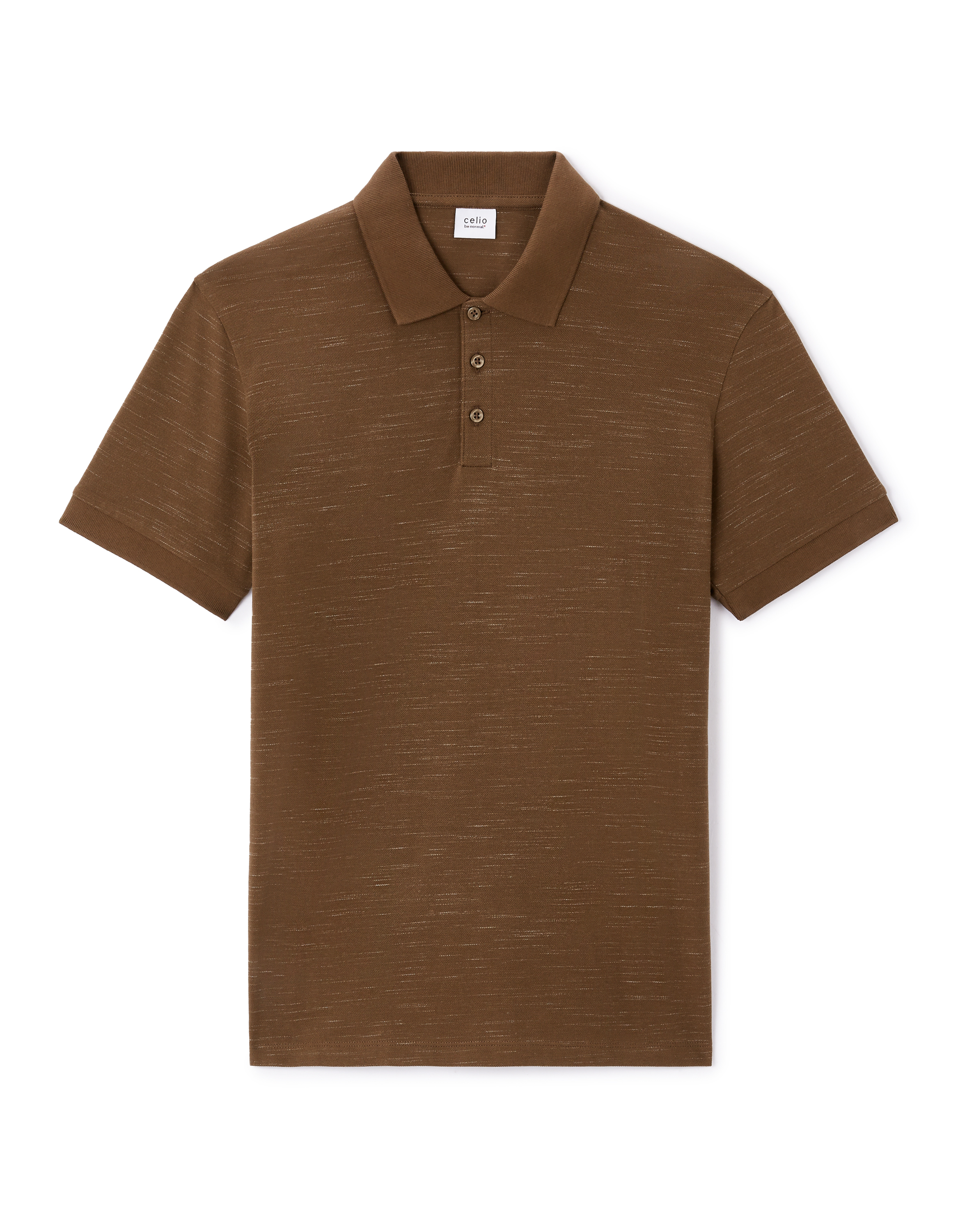 Polo regular 100% coton flammé - taupe