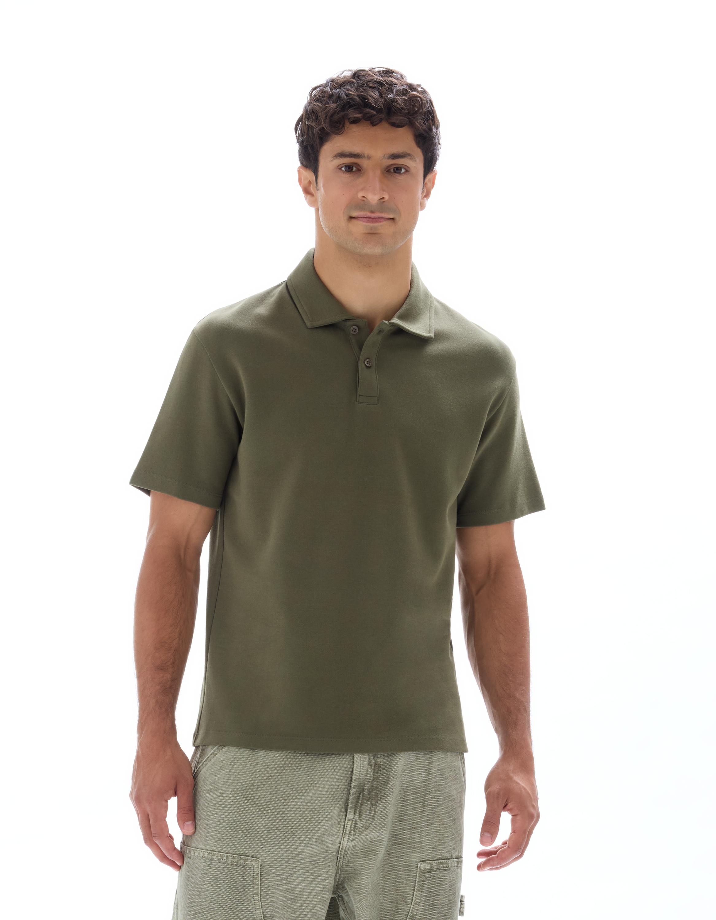 Polo regular en jersey - kaki - camaieu - Modalova