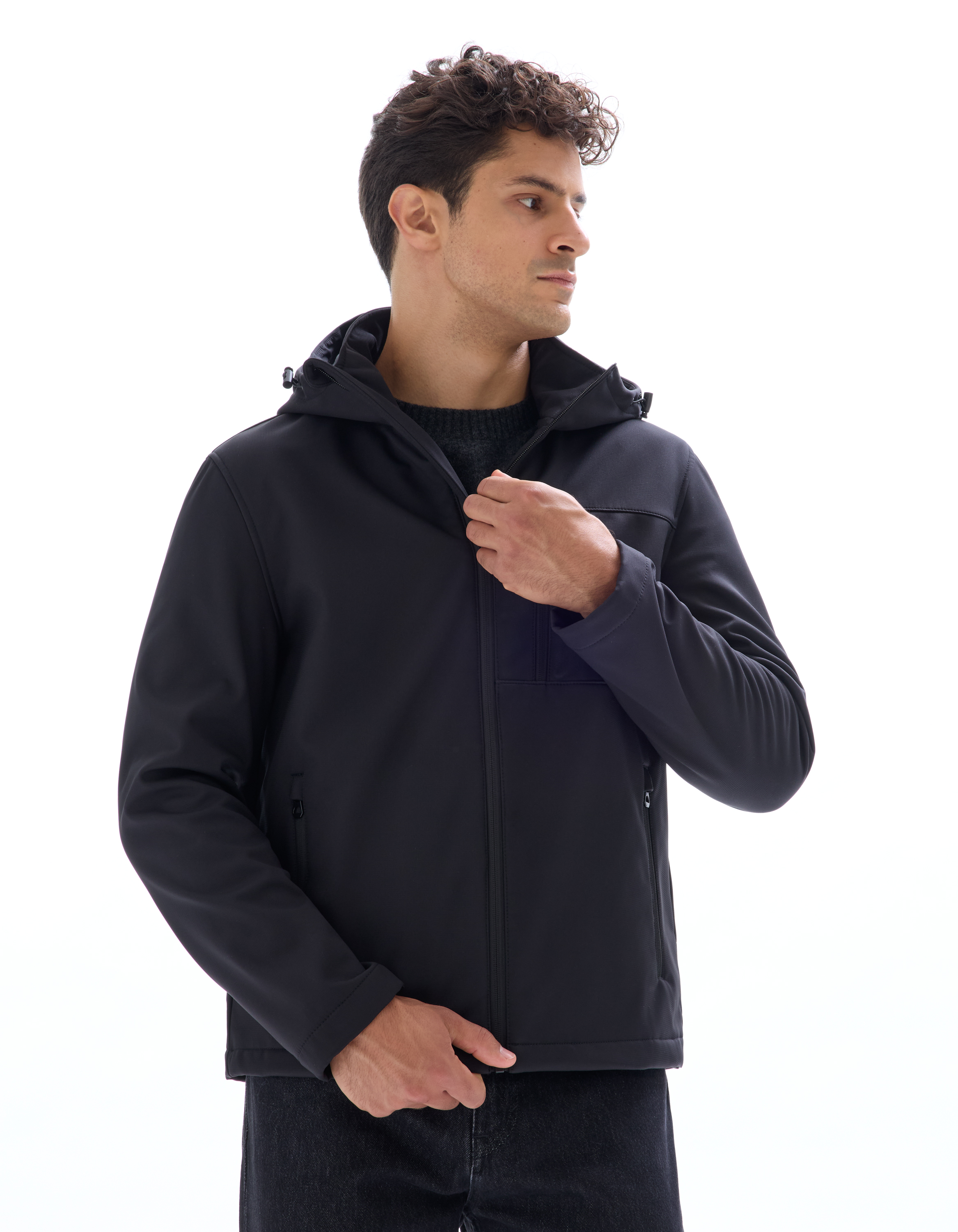 Blouson softshell à capuche - noir - camaieu - Modalova
