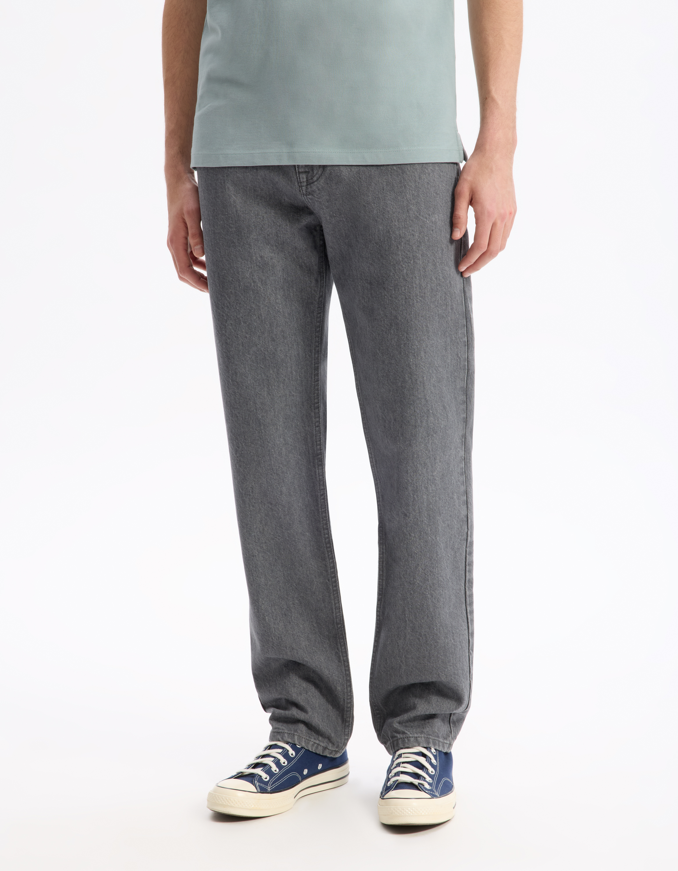 Jean loose 100% coton - gris - camaieu - Modalova
