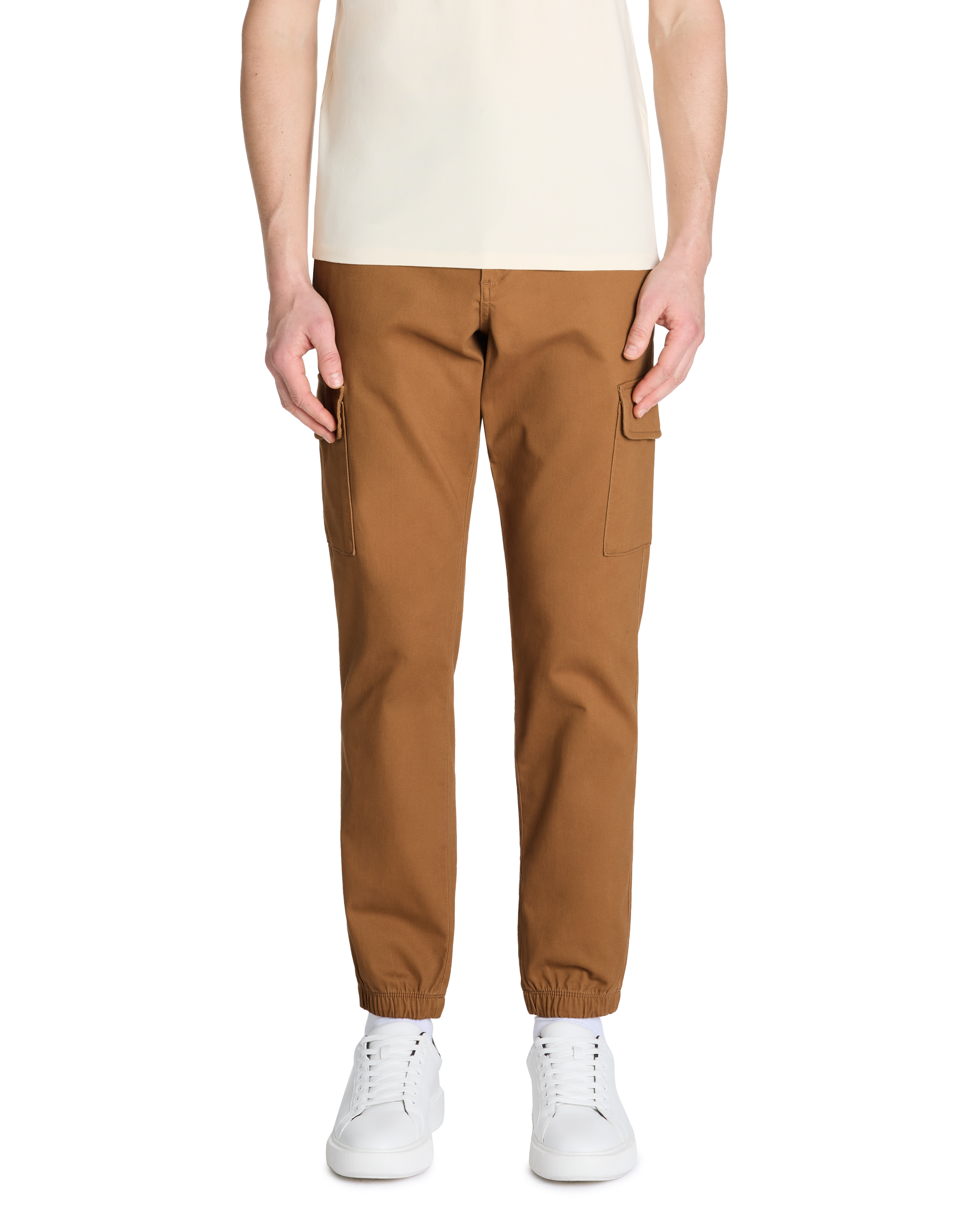 Pantalon cargo slim coton stretch - beige - camaieu - Modalova