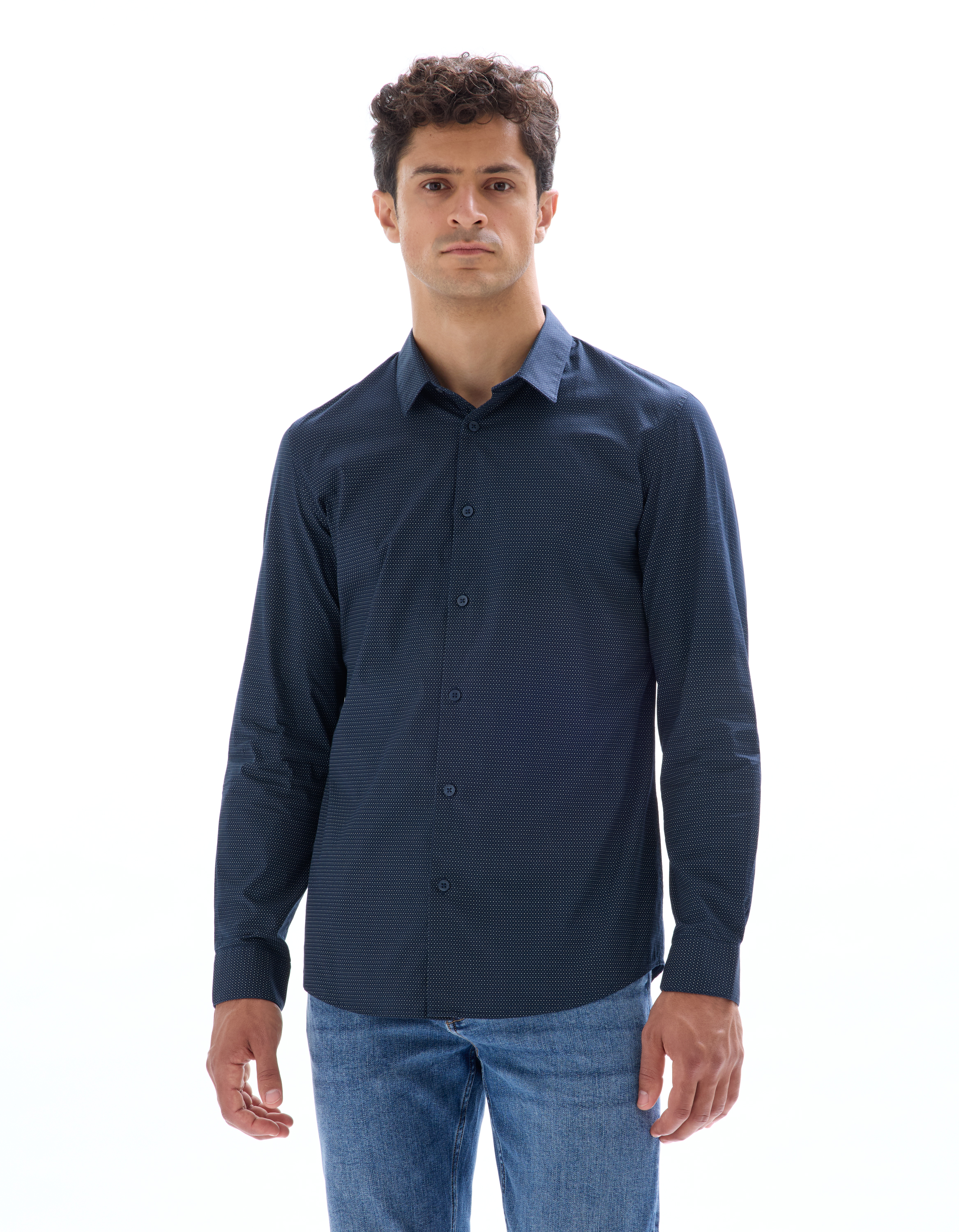 Chemise slim imprimée 100% coton - camaieu - Modalova