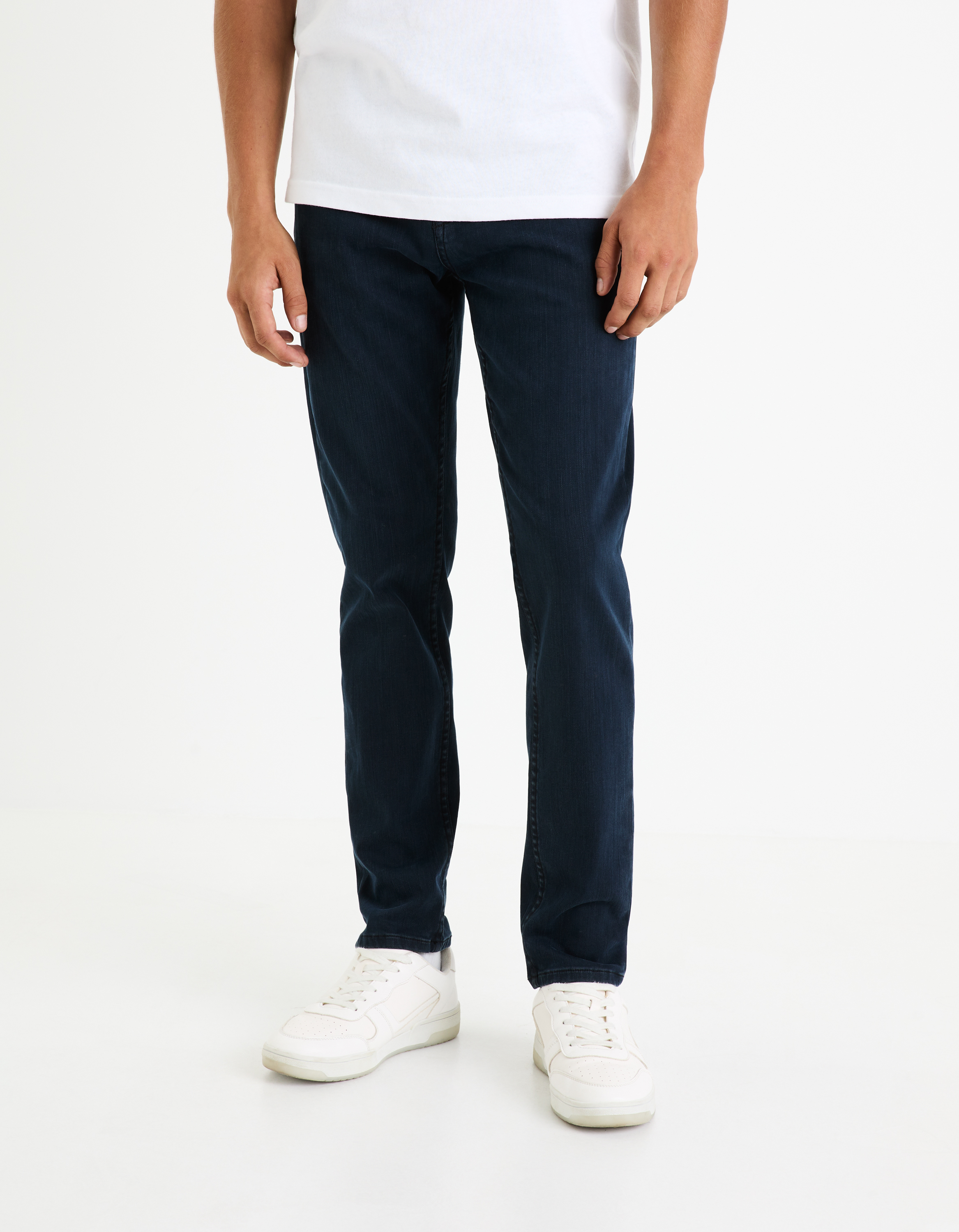 Jean slim coton stretch - bleu foncé - camaieu - Modalova
