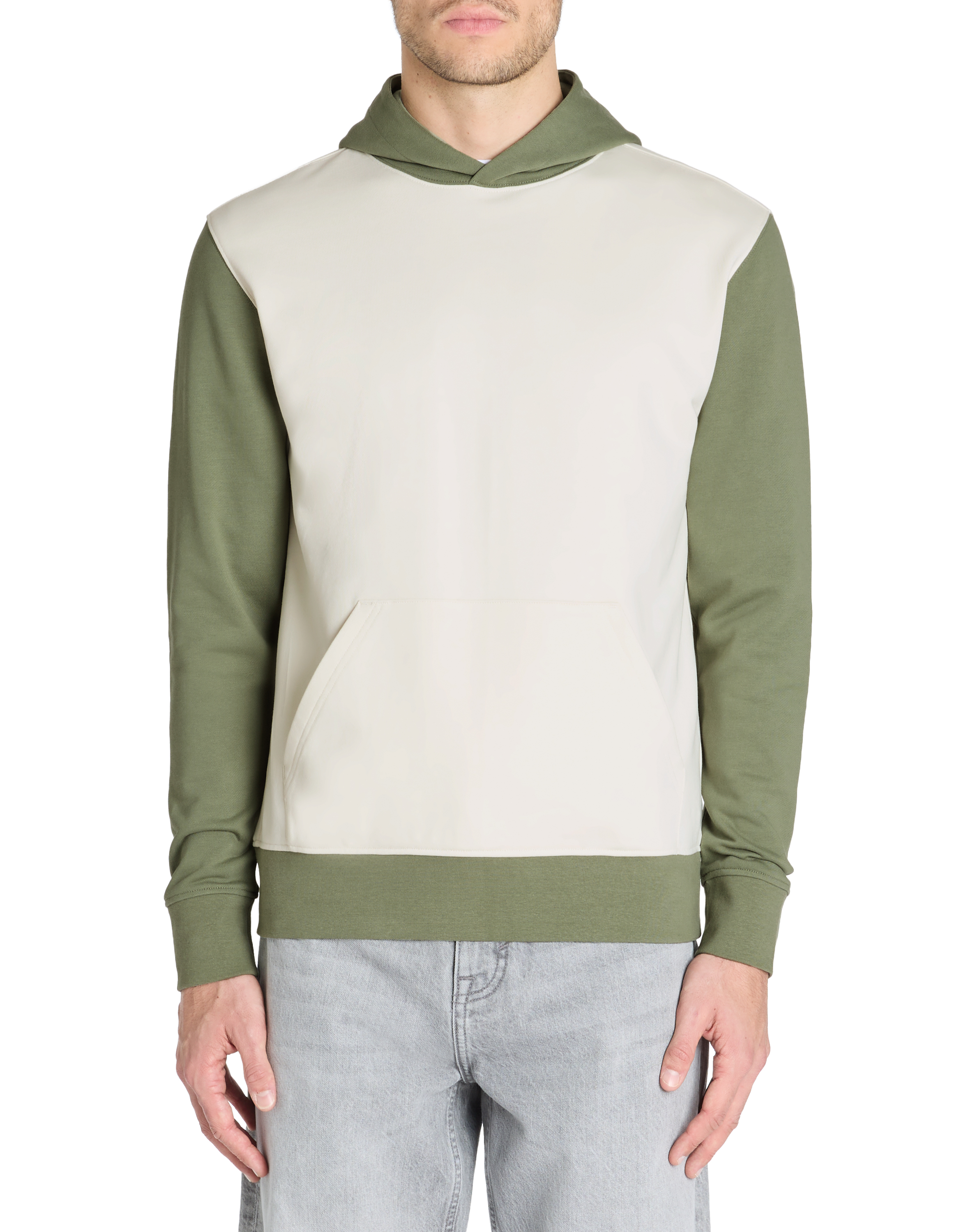 Sweat regular capuche 100% coton - vert - camaieu - Modalova