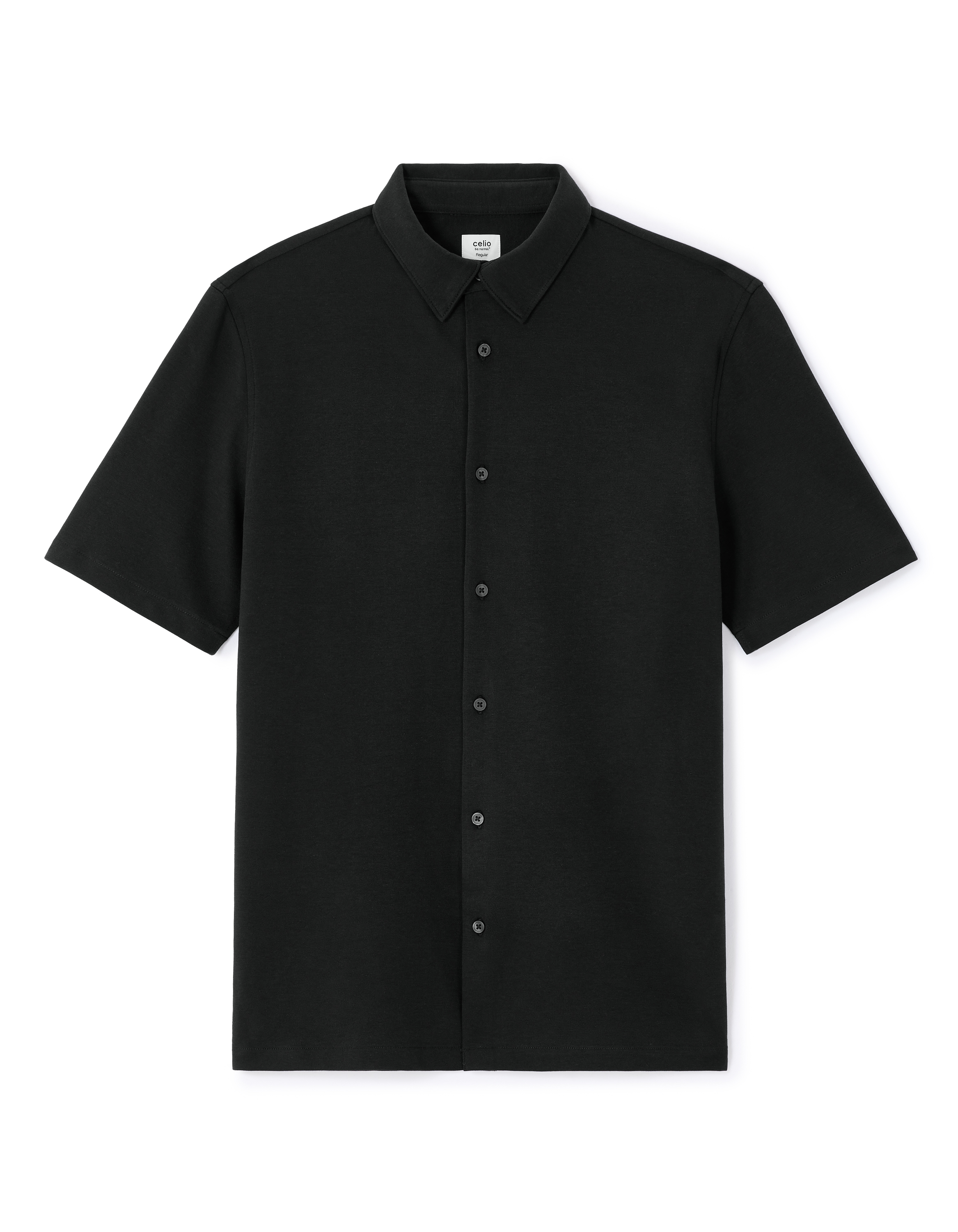 Chemisette regular en jersey coton mélangé - noir