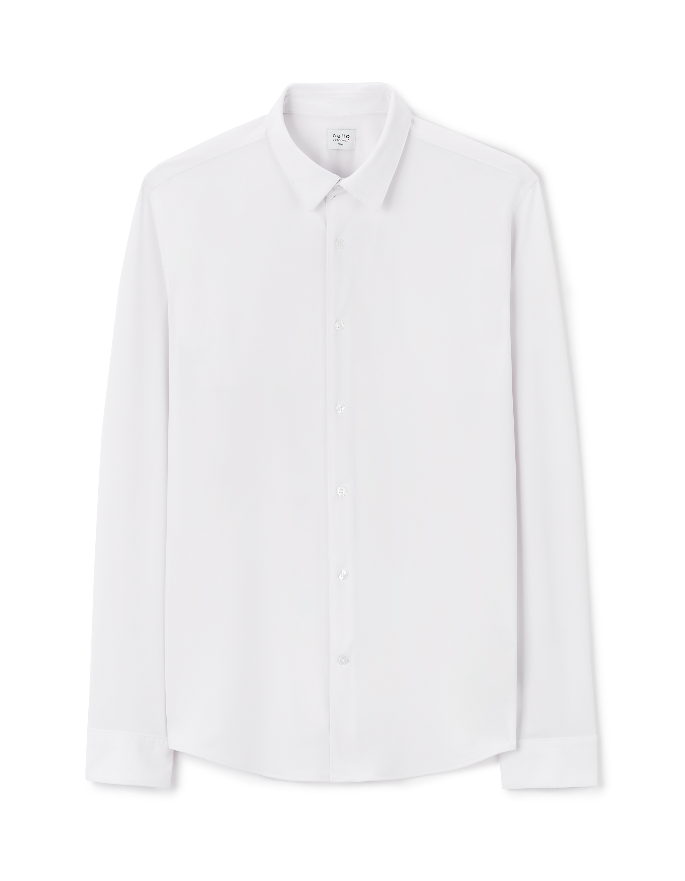 Chemise slim à col français stretch - blanc