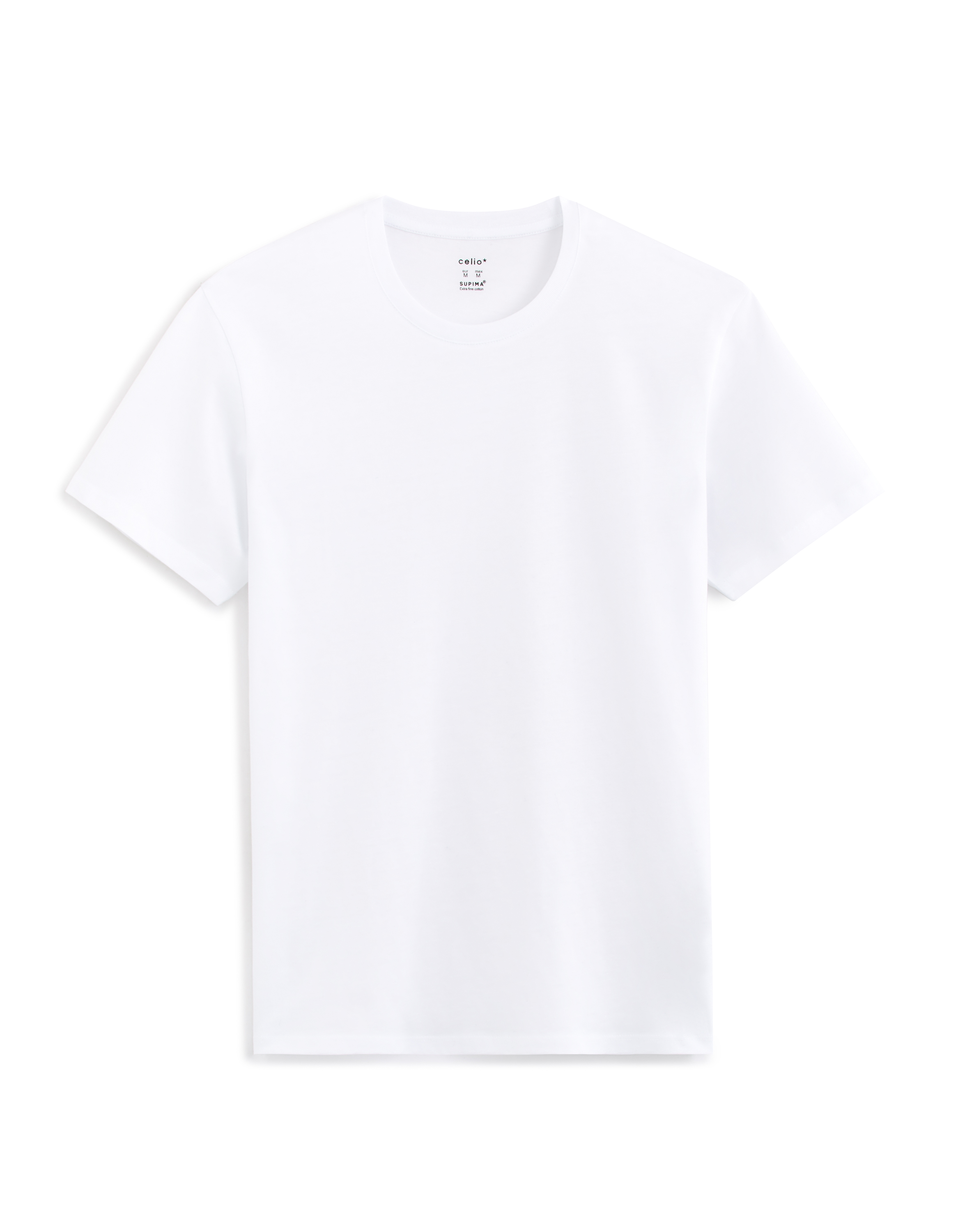 T-shirt straight col rond 100% coton - blanc