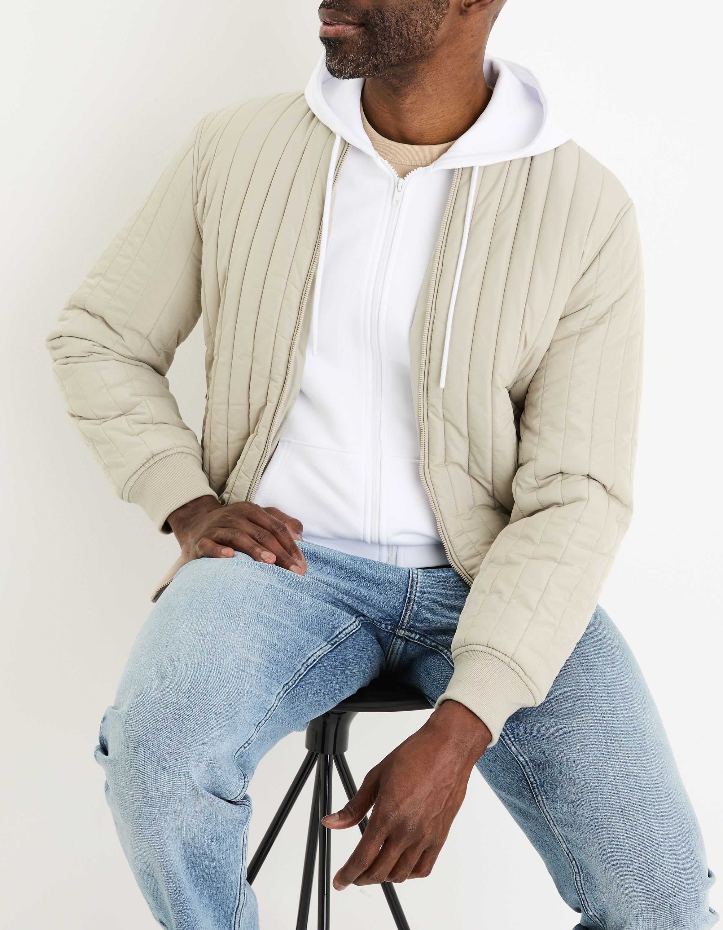 Bomber doudoune - beige - camaieu - Modalova
