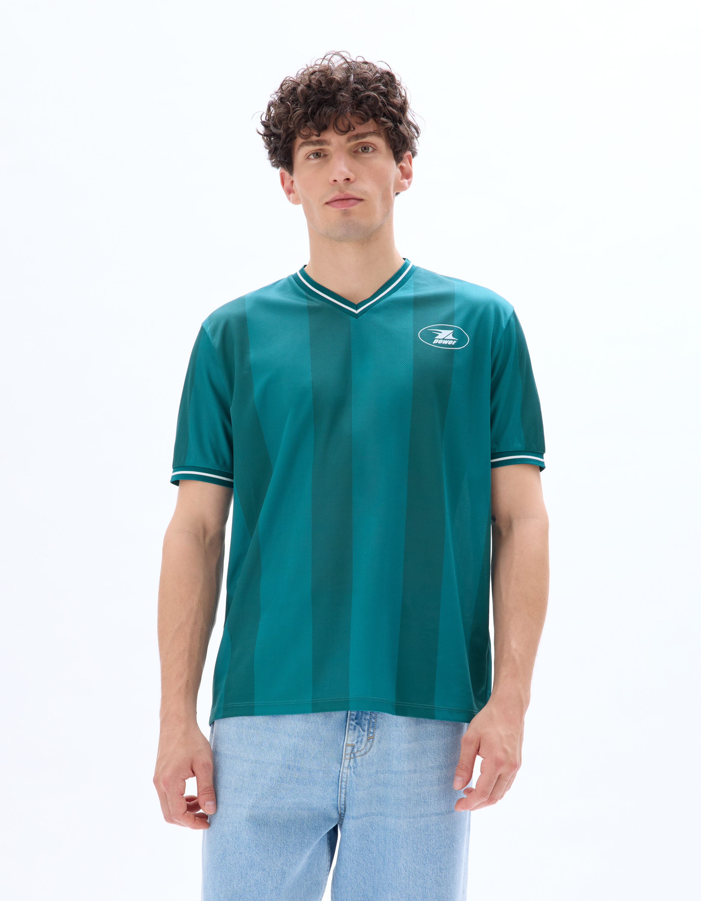 T-shirt boxy col polo - vert - camaieu - Modalova