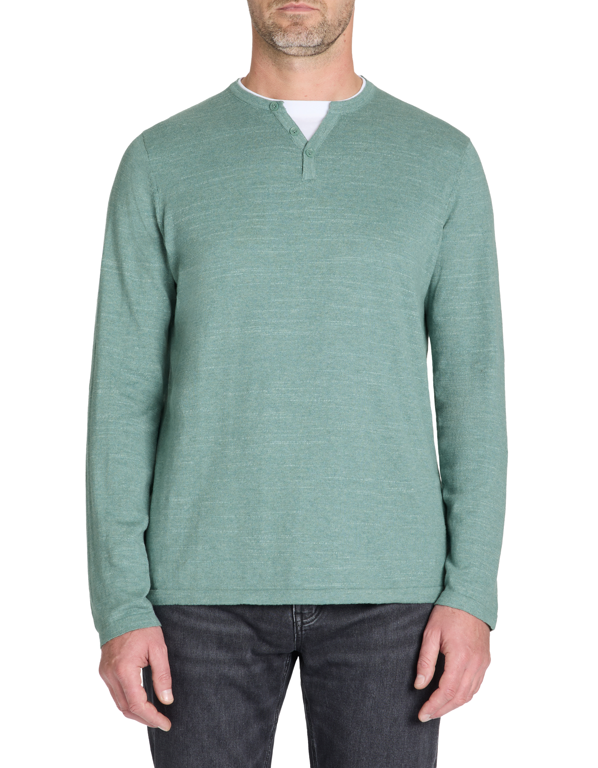 Pull col tunisien 100% coton - vert - camaieu - Modalova