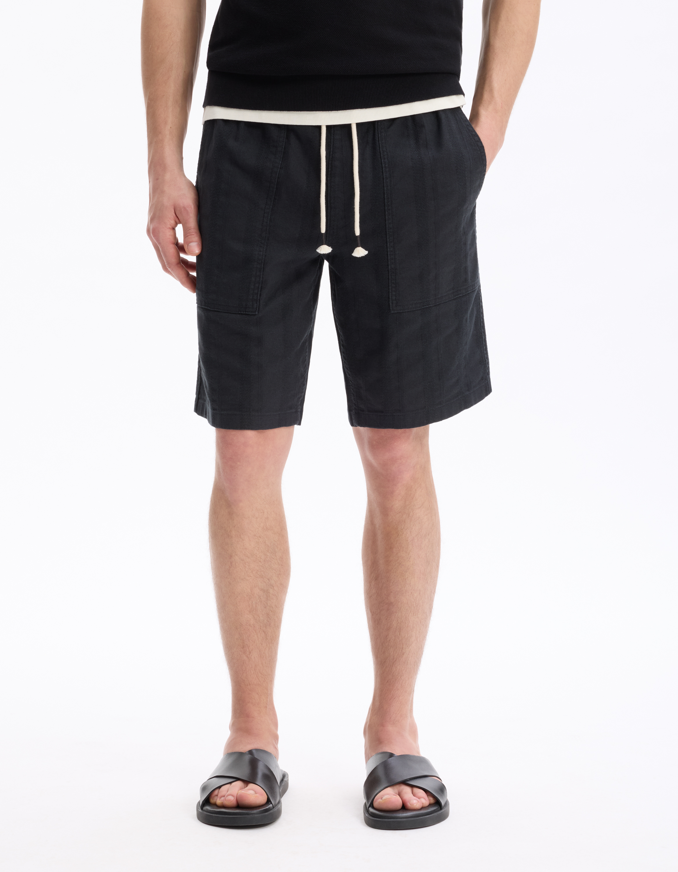 Bermuda 100% coton - noir - camaieu - Modalova