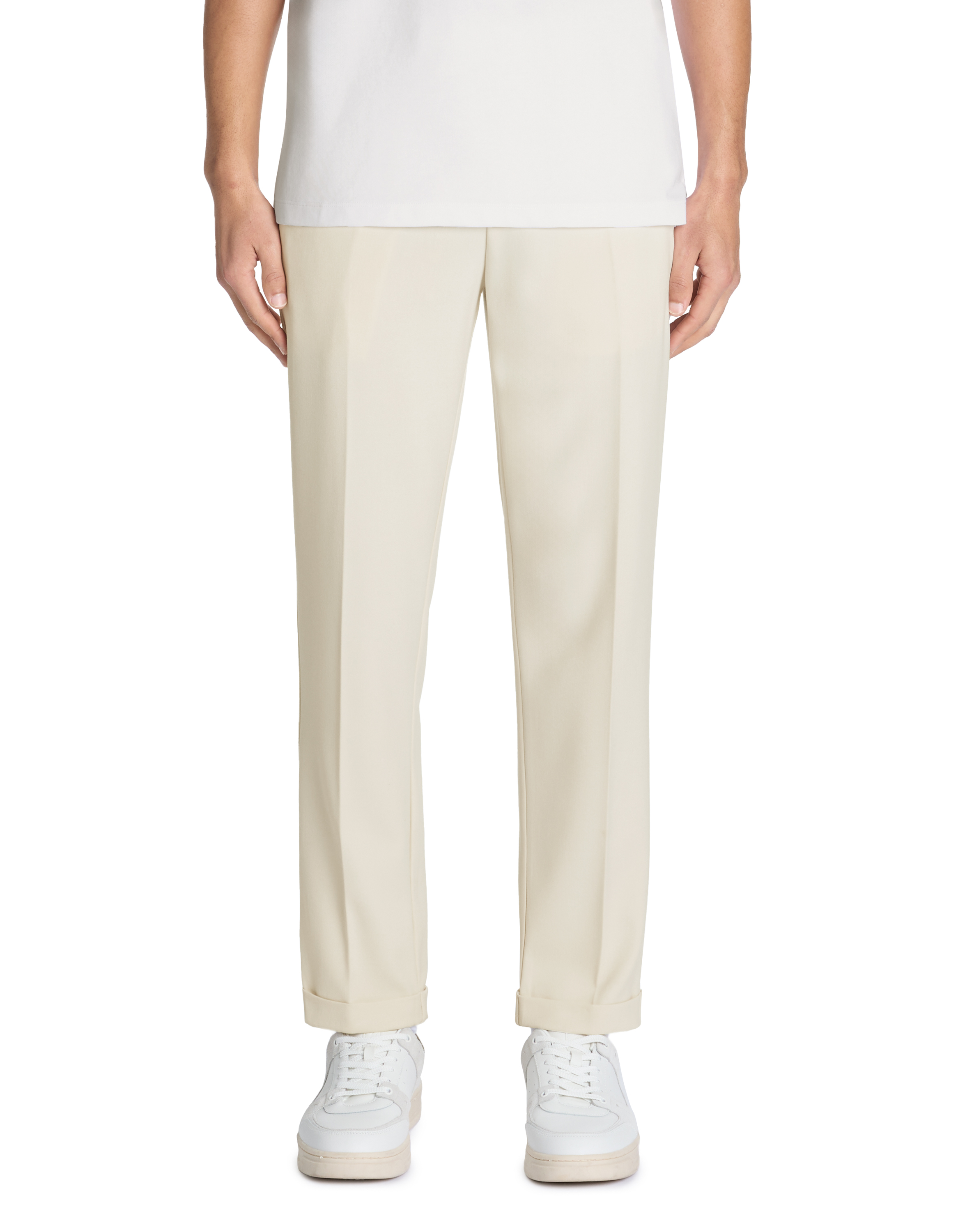 Pantalon straight stretch - beige - camaieu - Modalova