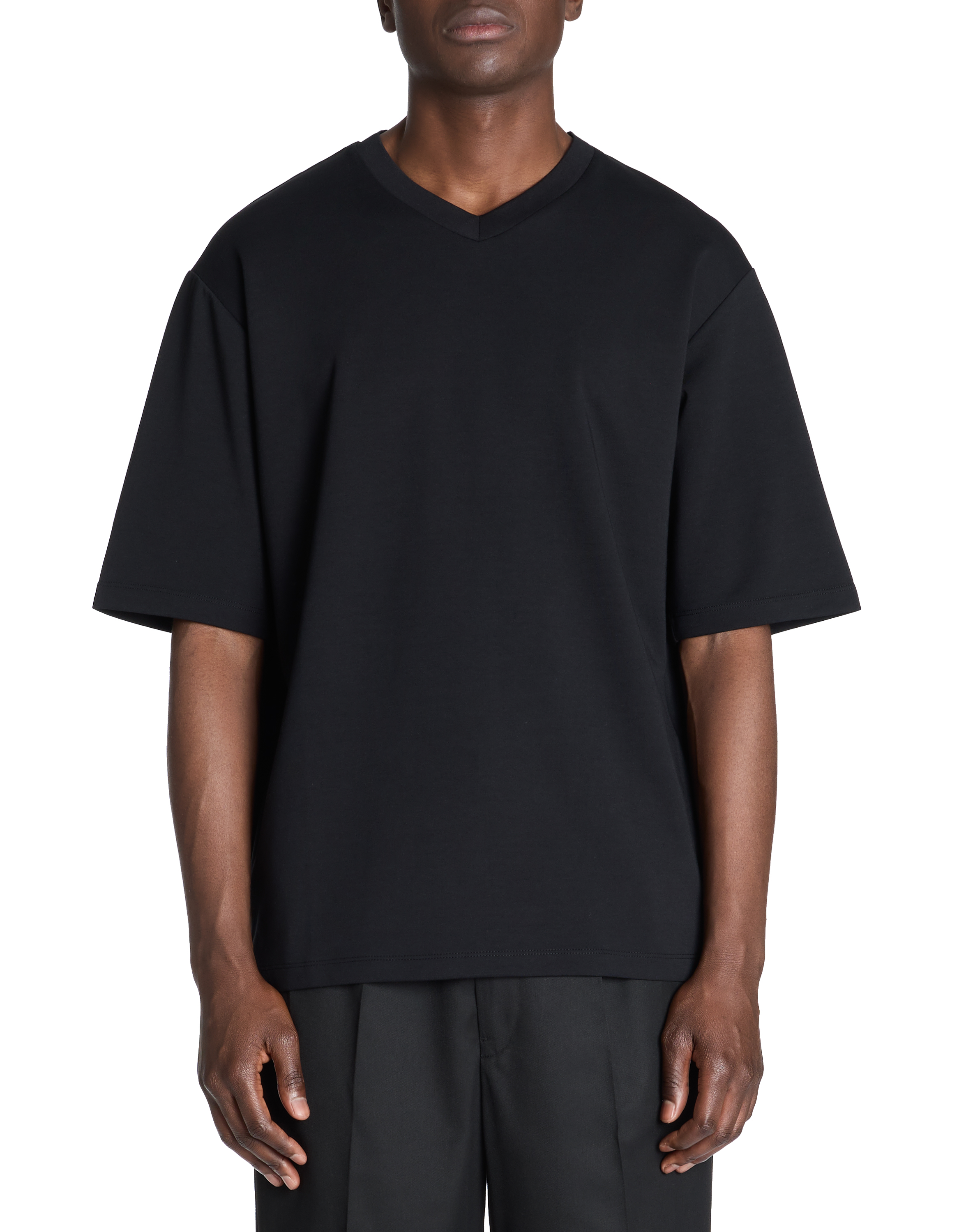 T-shirt oversize col v coton mélangé - camaieu - Modalova