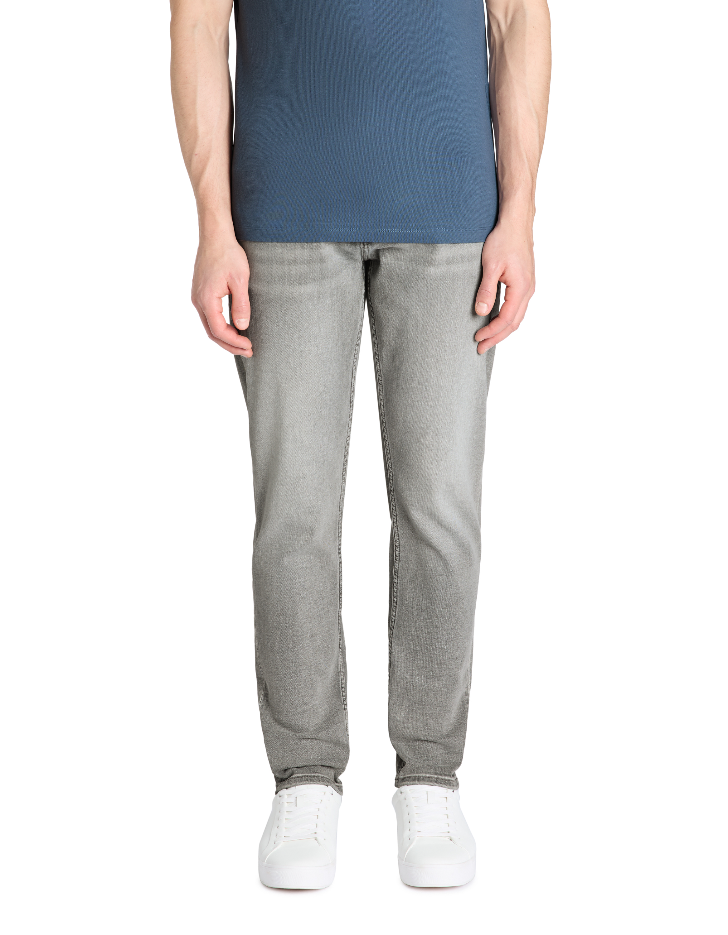 Jean slim coton stretch - gris clair - camaieu - Modalova