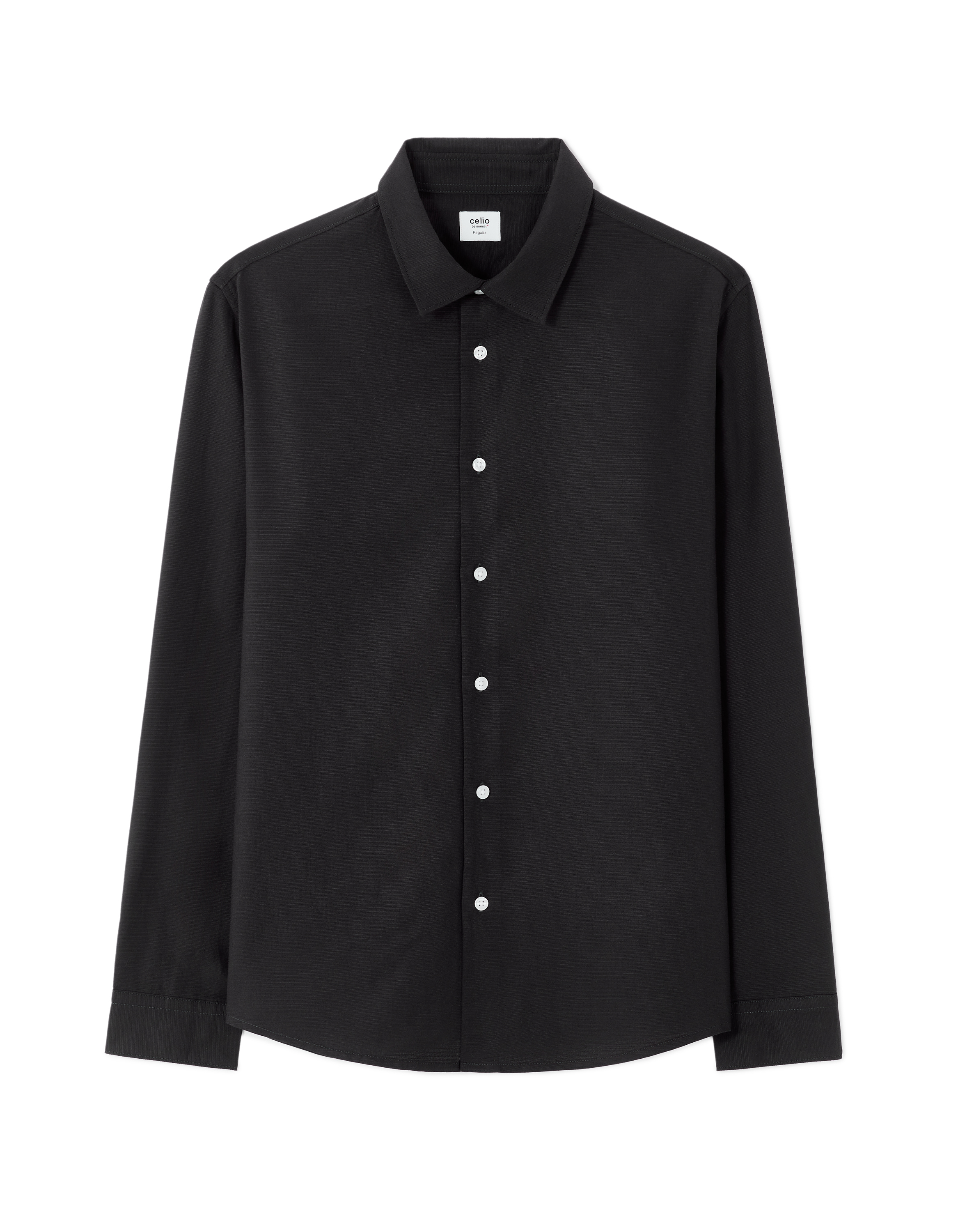 Chemise regular en coton viscose - noir