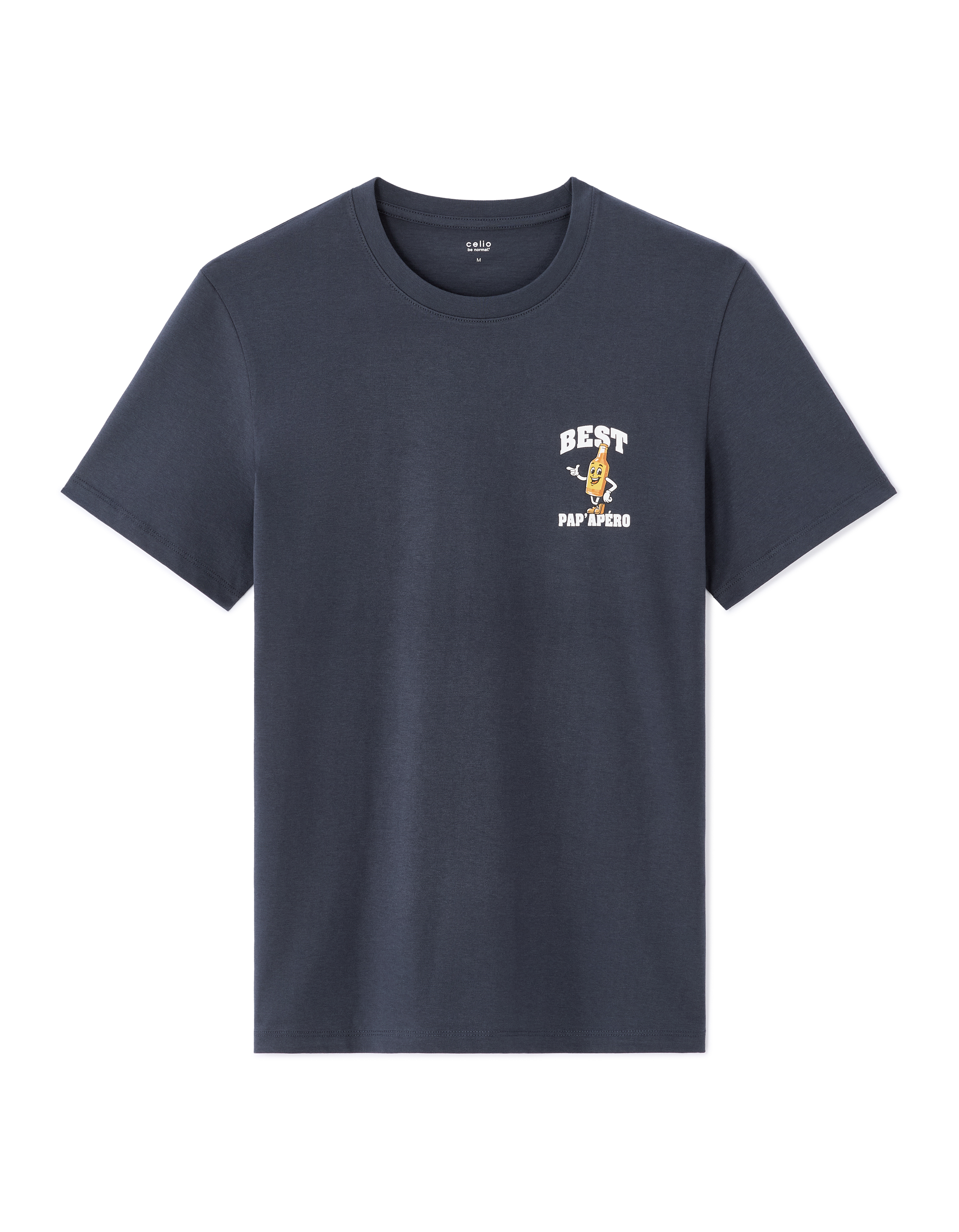 T-shirt regular col rond 100% coton - marine