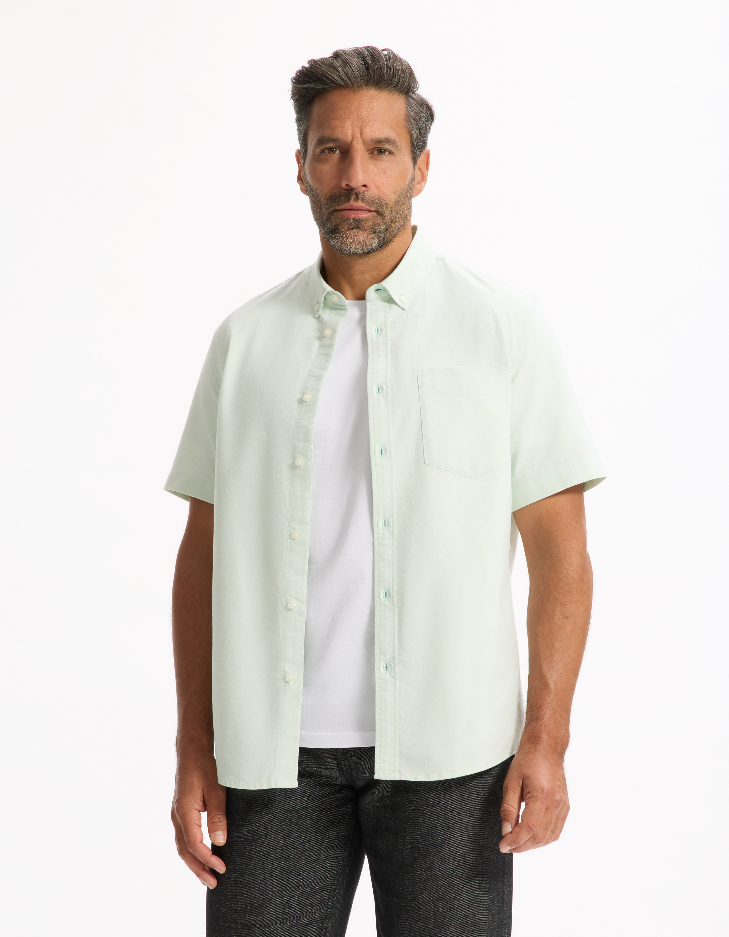 Chemisette regular oxford 100% coton - menthe - camaieu - Modalova