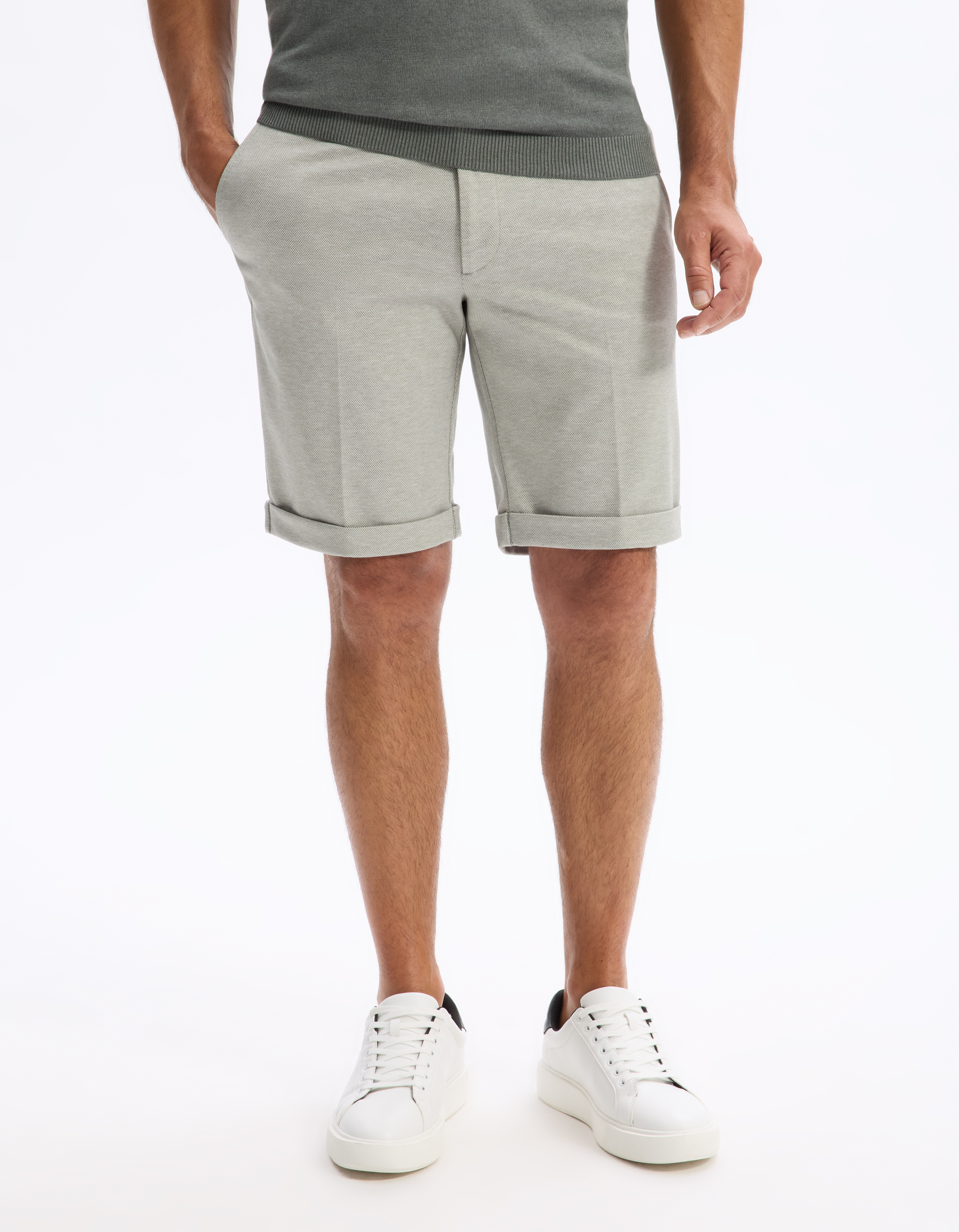 Bermuda en maille 24h - vert sauge - camaieu - Modalova