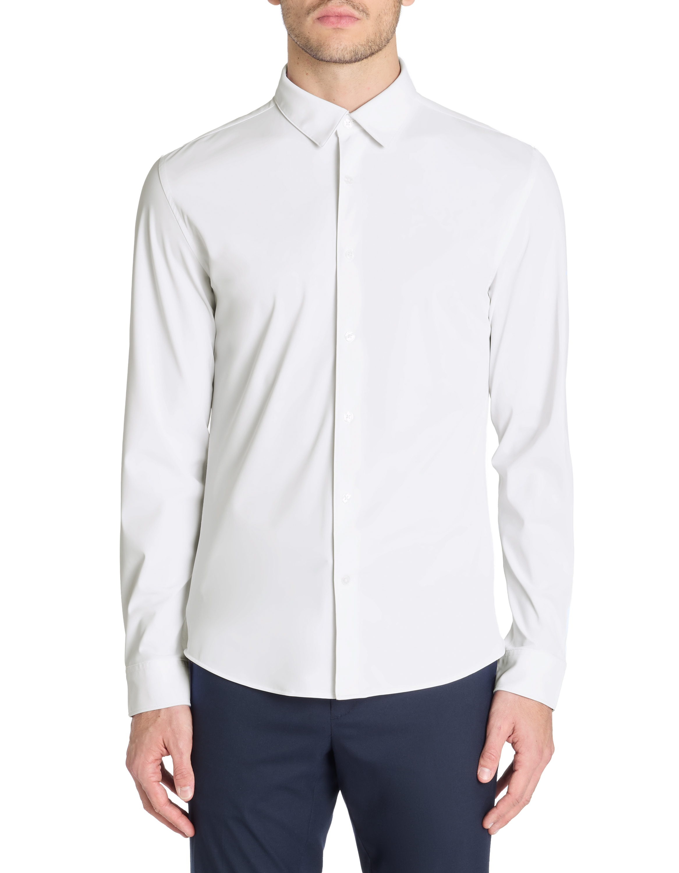 Chemise slim à col français stretch - camaieu - Modalova