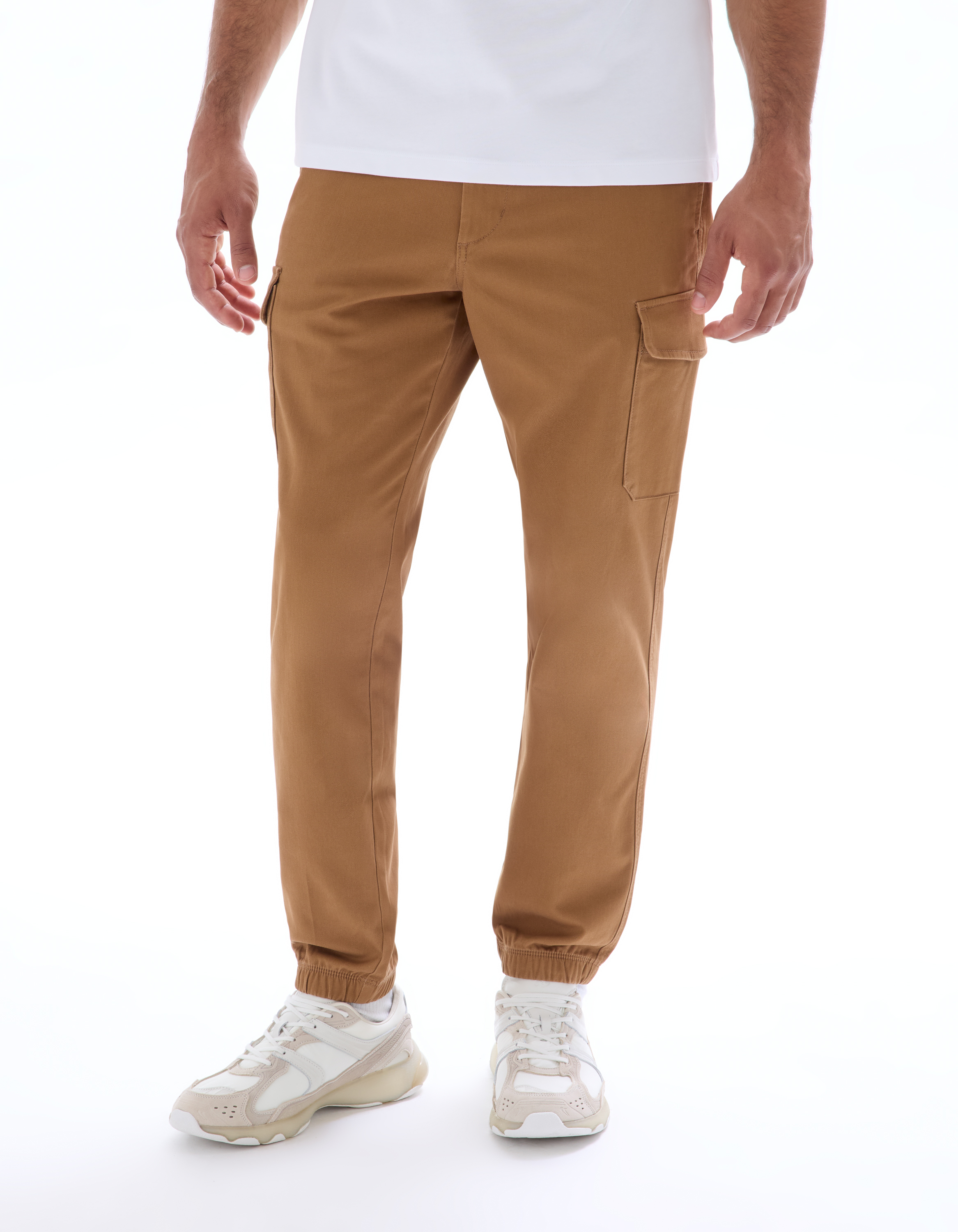 Pantalon cargo straight coton stretch - camaieu - Modalova