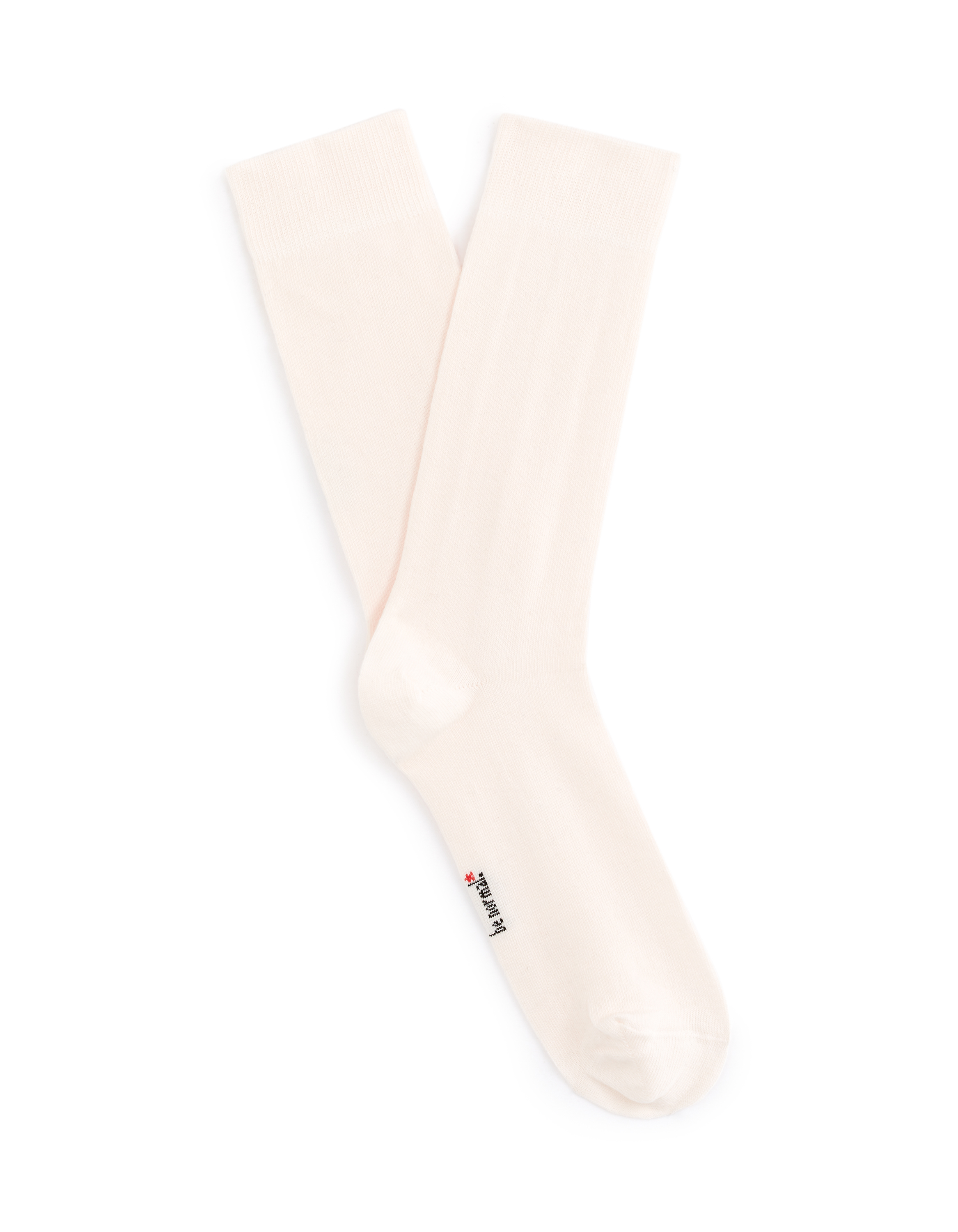 Chaussettes hautes en coton mélangé - écru