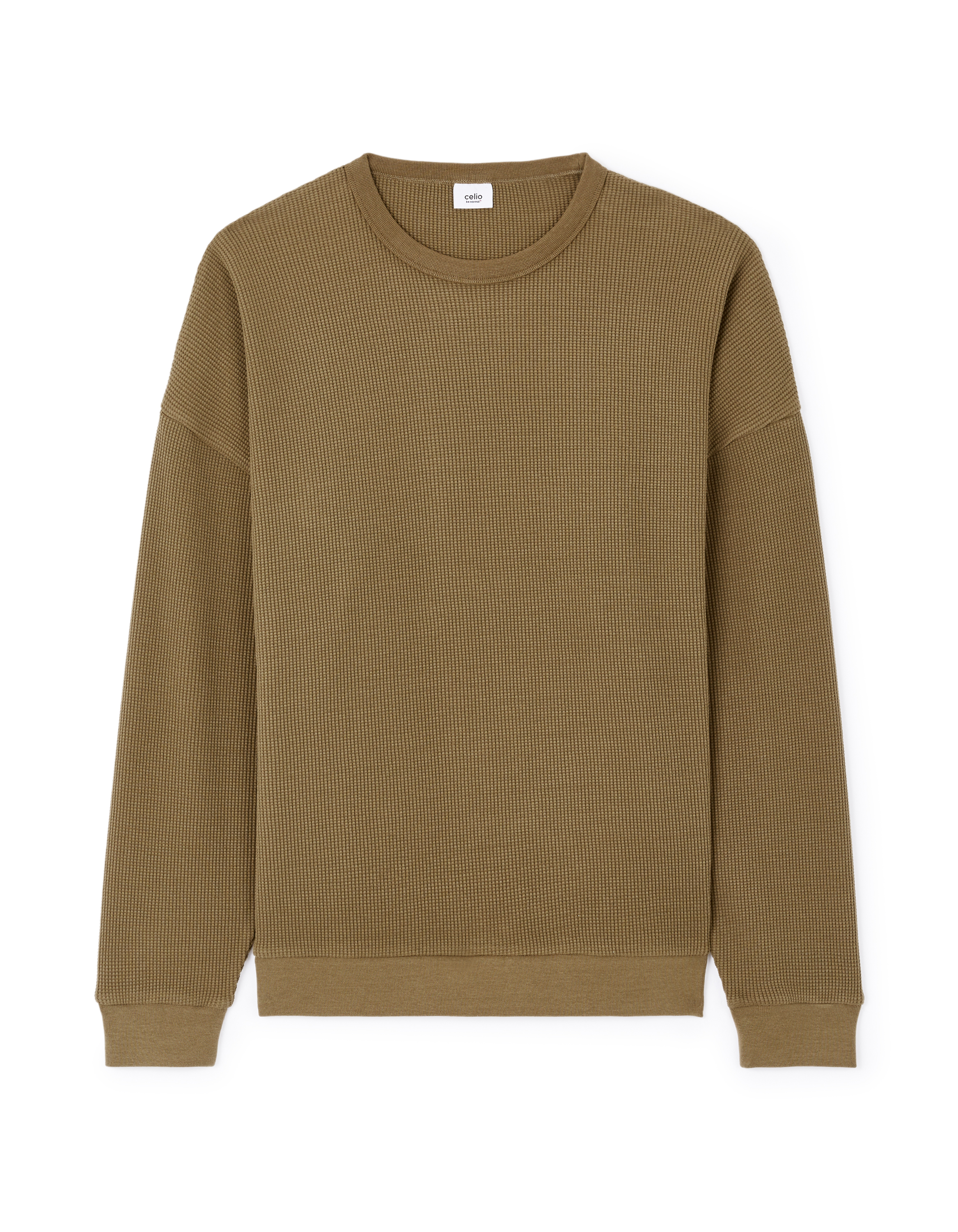 Sweat oversize col rond 100% coton - marron
