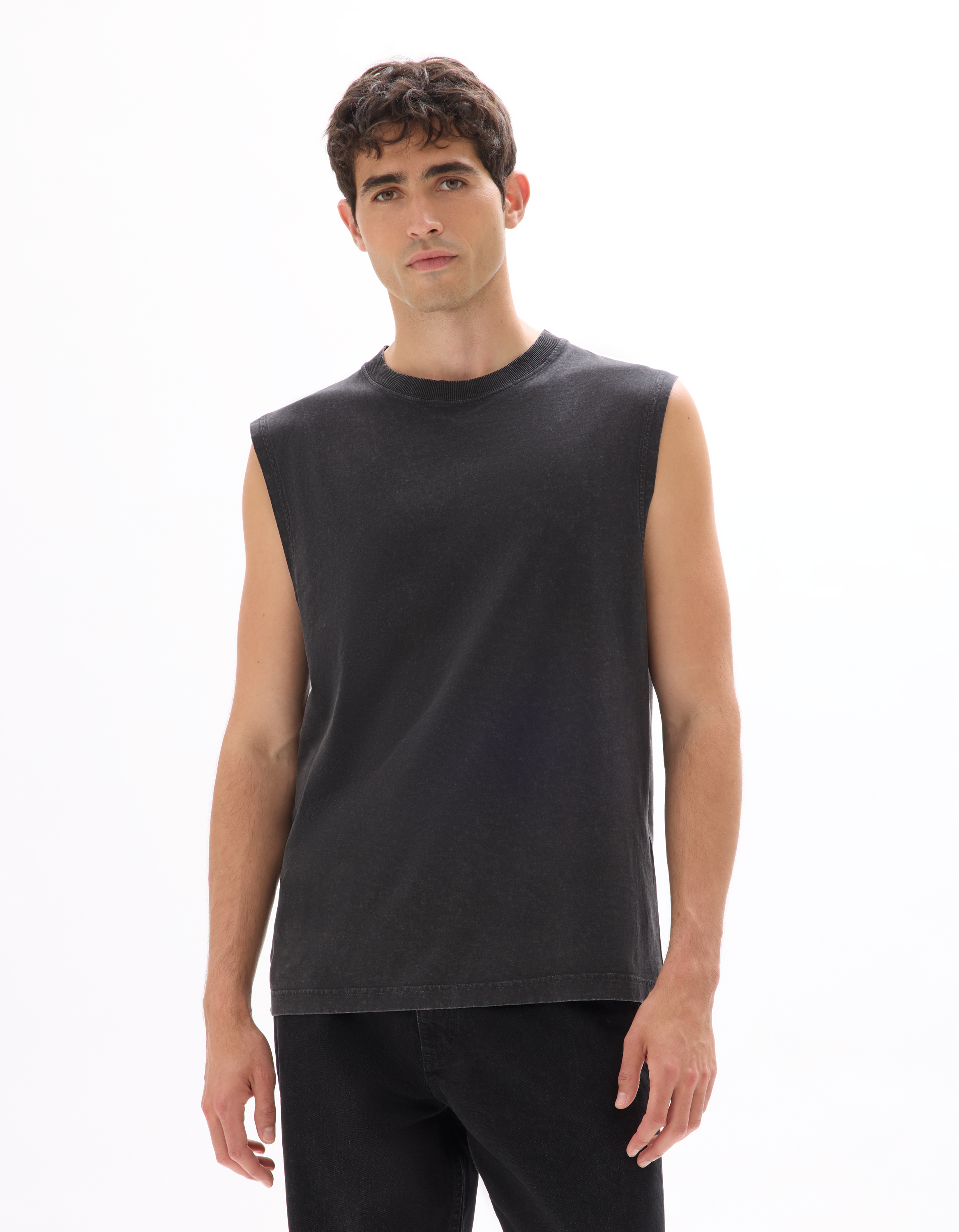 Débardeur boxy col rond 100% coton - camaieu - Modalova