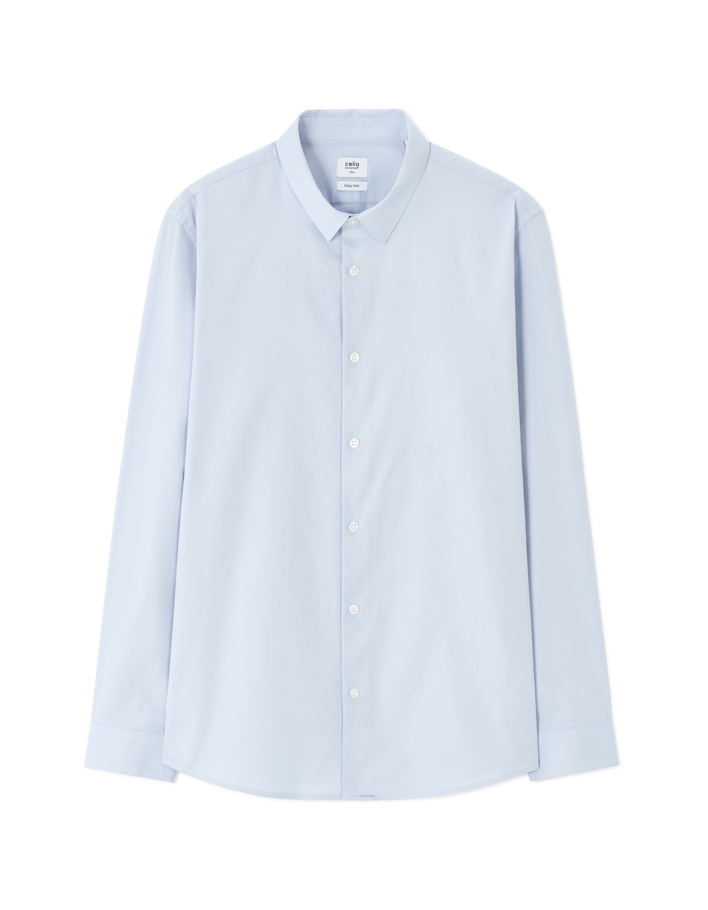 Chemise slim dobby 100% coton - bleu clair