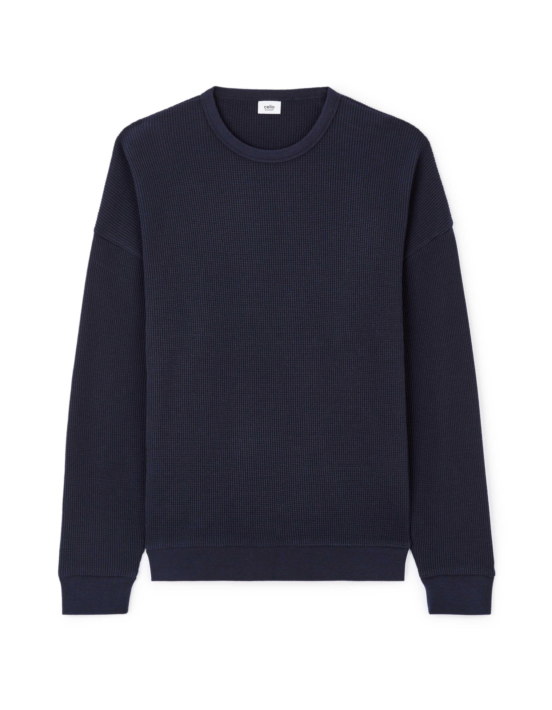 Sweat oversize col rond 100% coton - marine