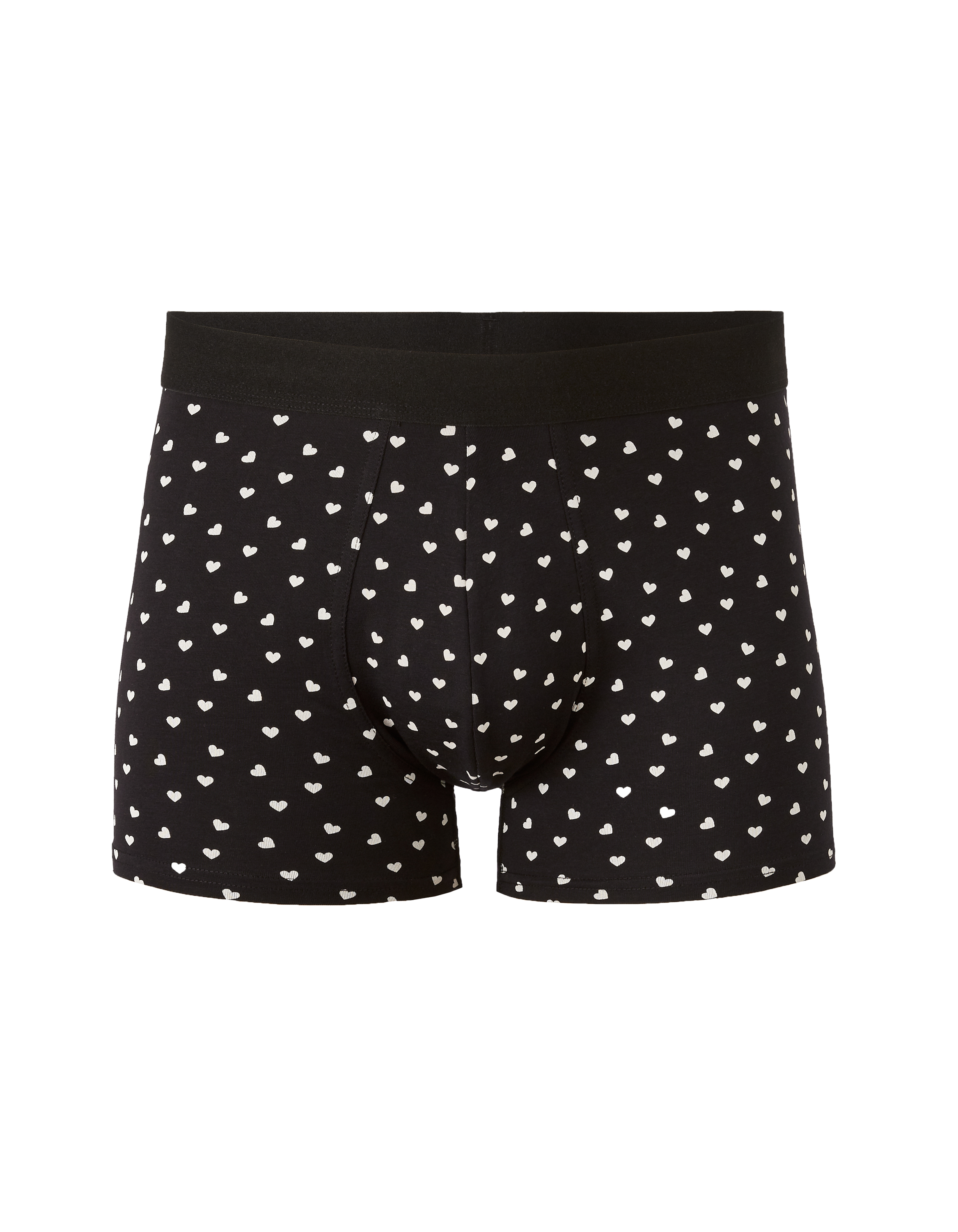 Boxer imprimé petits coeurs blanc - noir