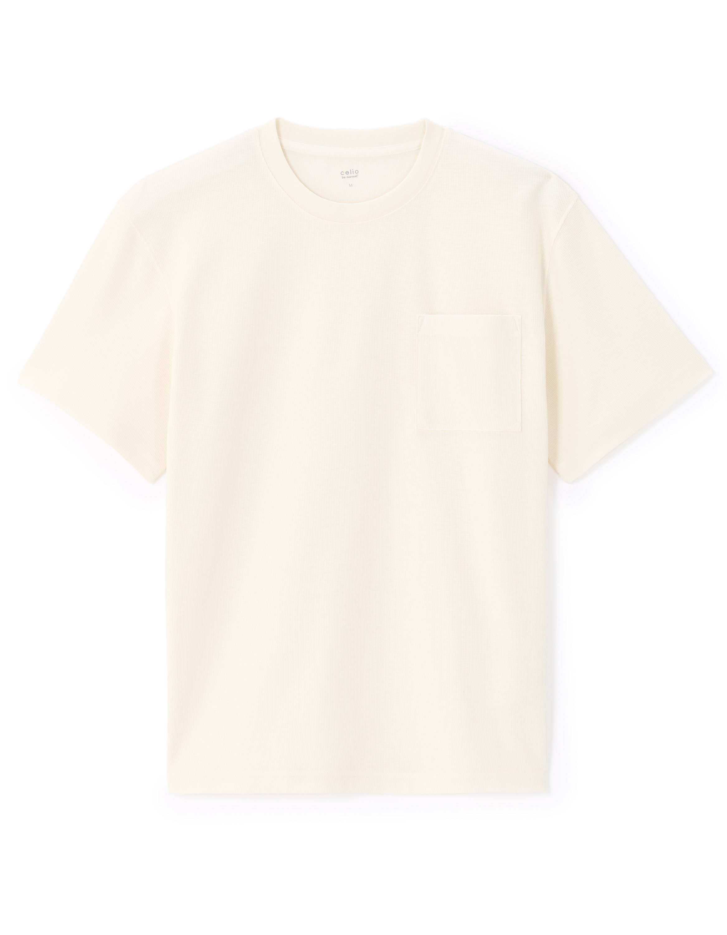 T-shirt boxy col rond - beige