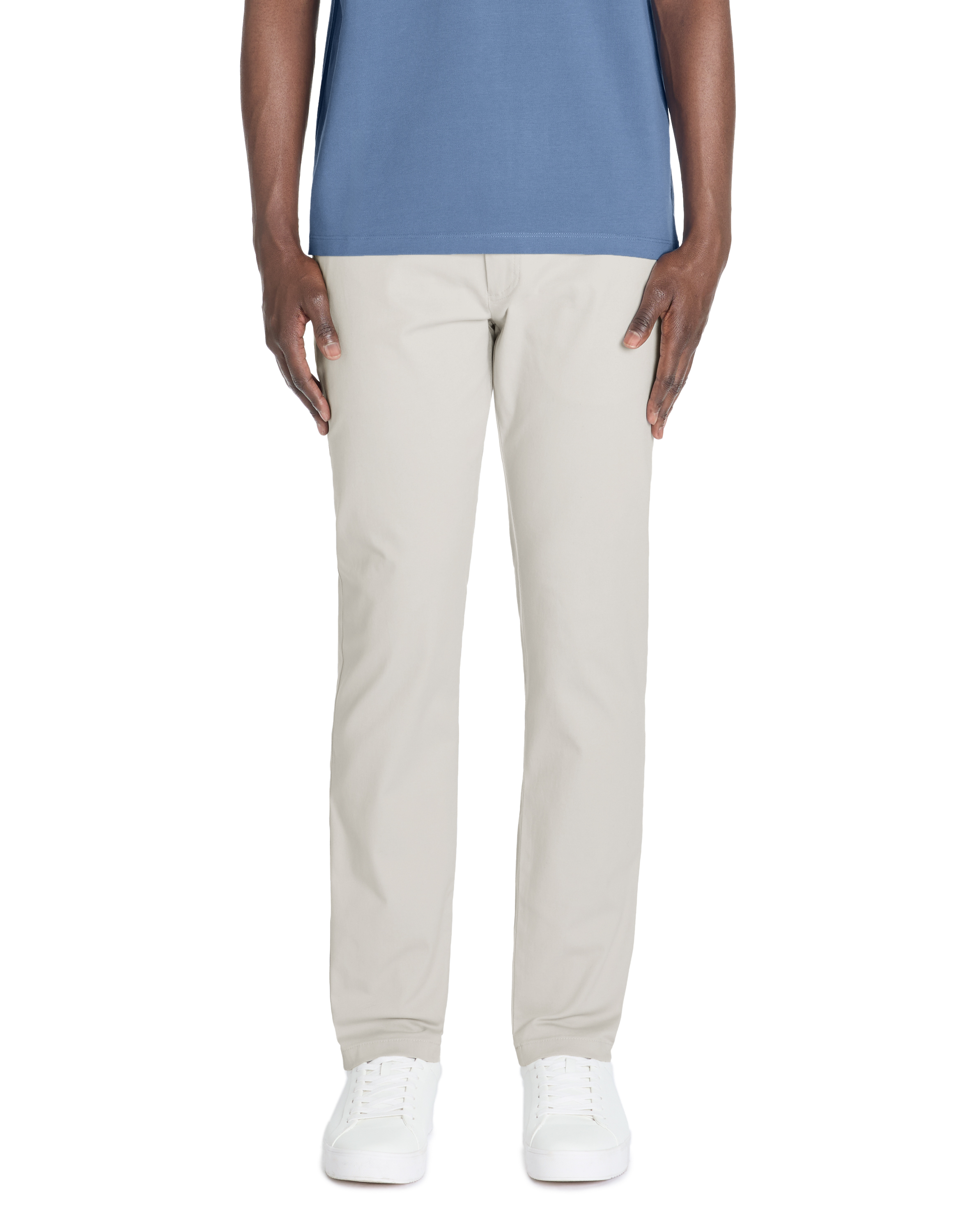 Pantalon chino slim en coton stretch - gris - camaieu - Modalova