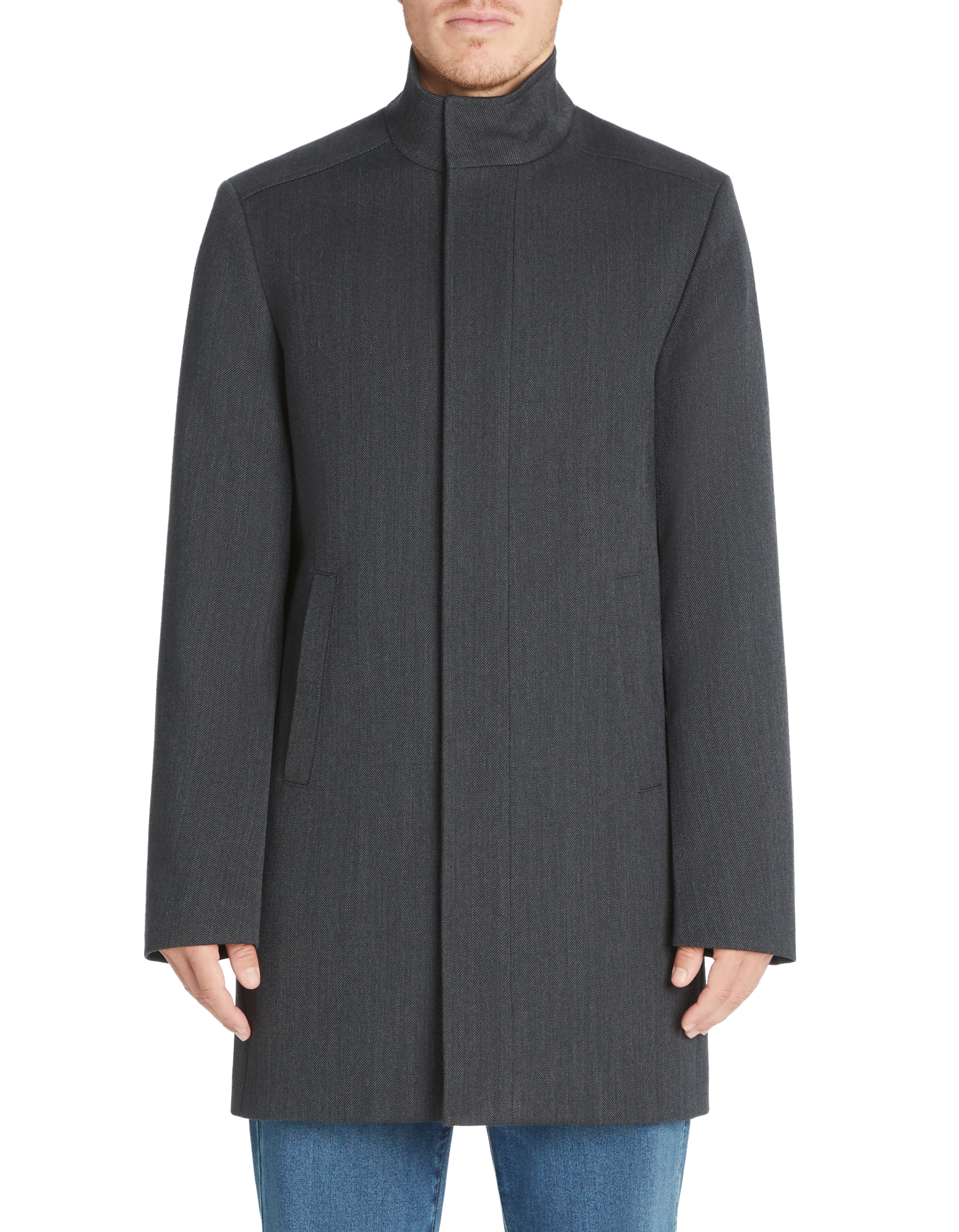 Manteau long col officier - camaieu - Modalova