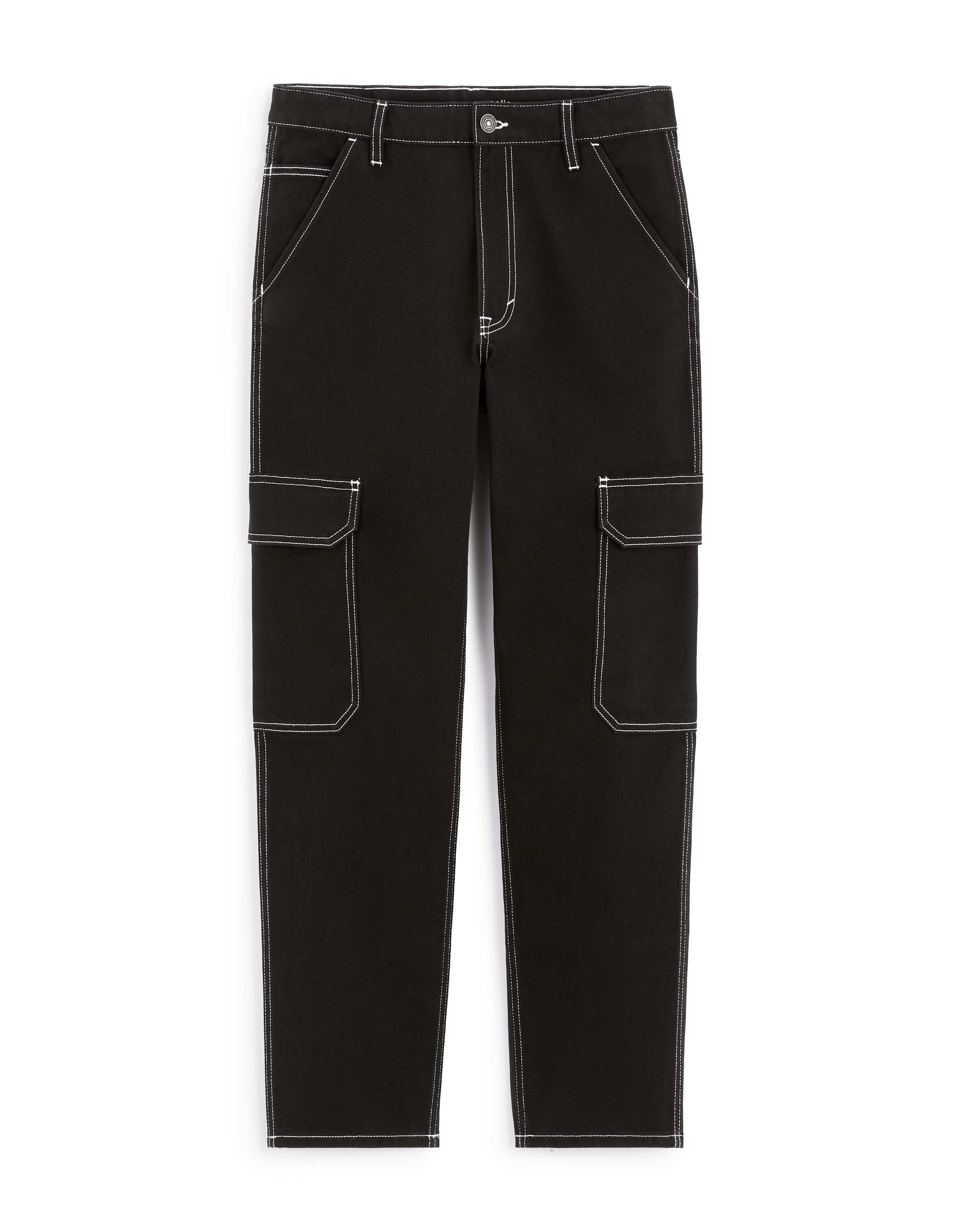 Jean loose cargo 100% coton - noir