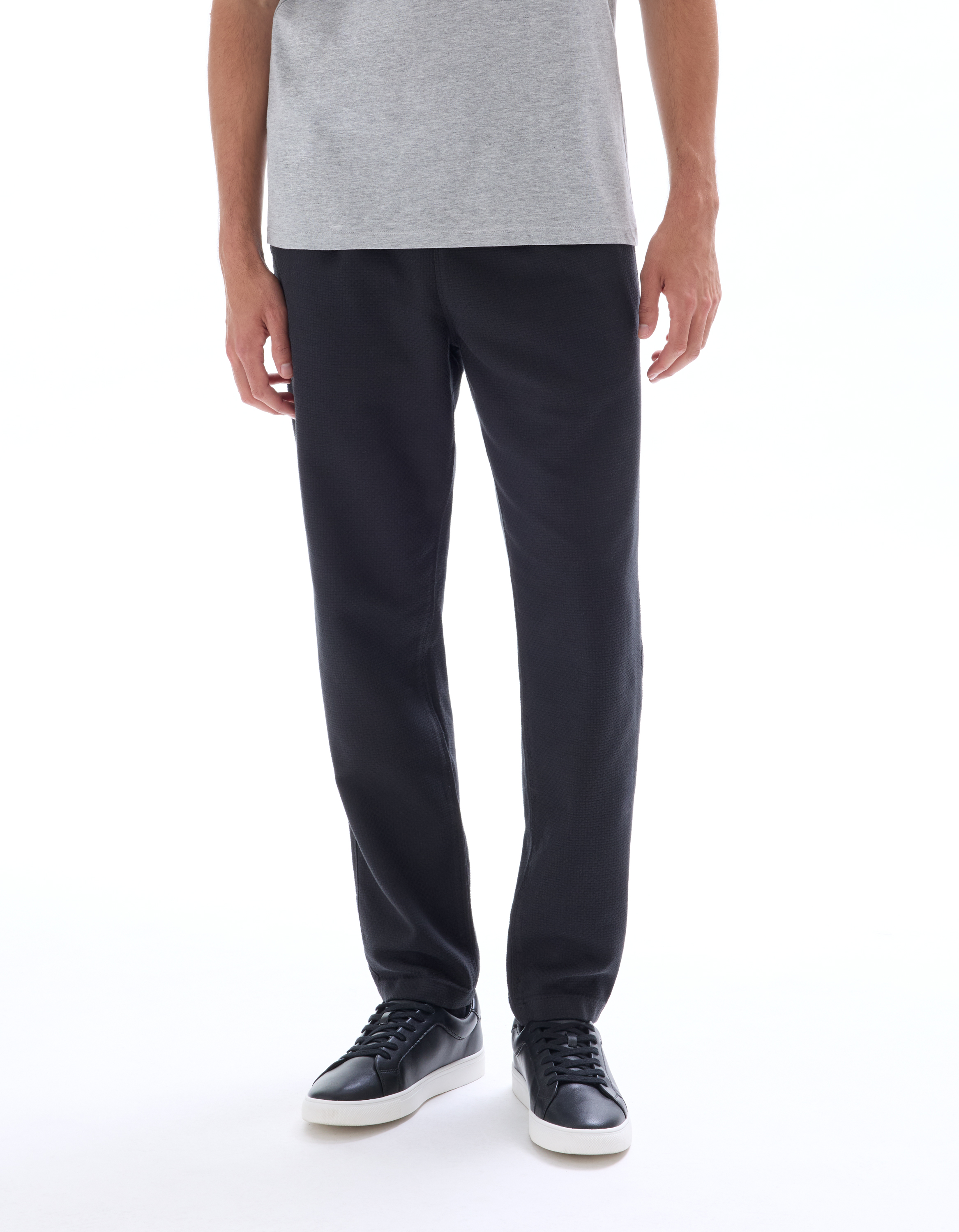 Pantalon straight texturé canvas 100% coton - camaieu - Modalova