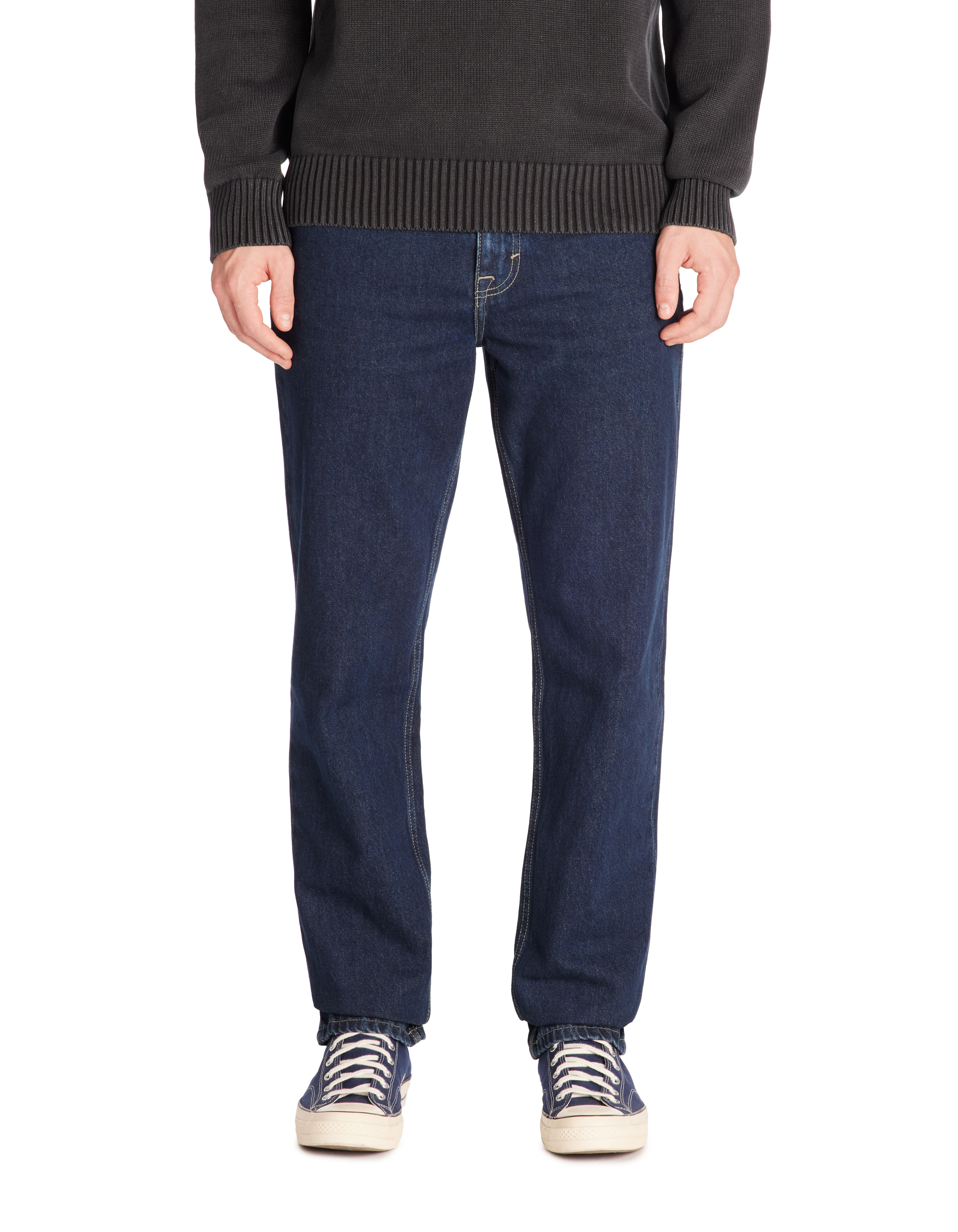Jean loose 100% coton - bleu foncé - camaieu - Modalova
