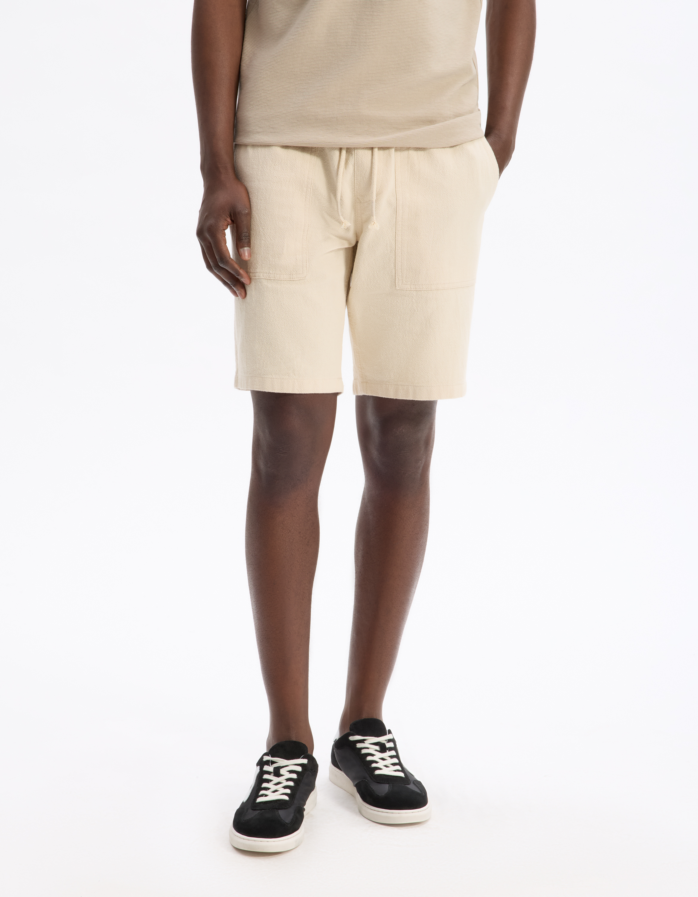 Bermuda 100% coton - beige - camaieu - Modalova