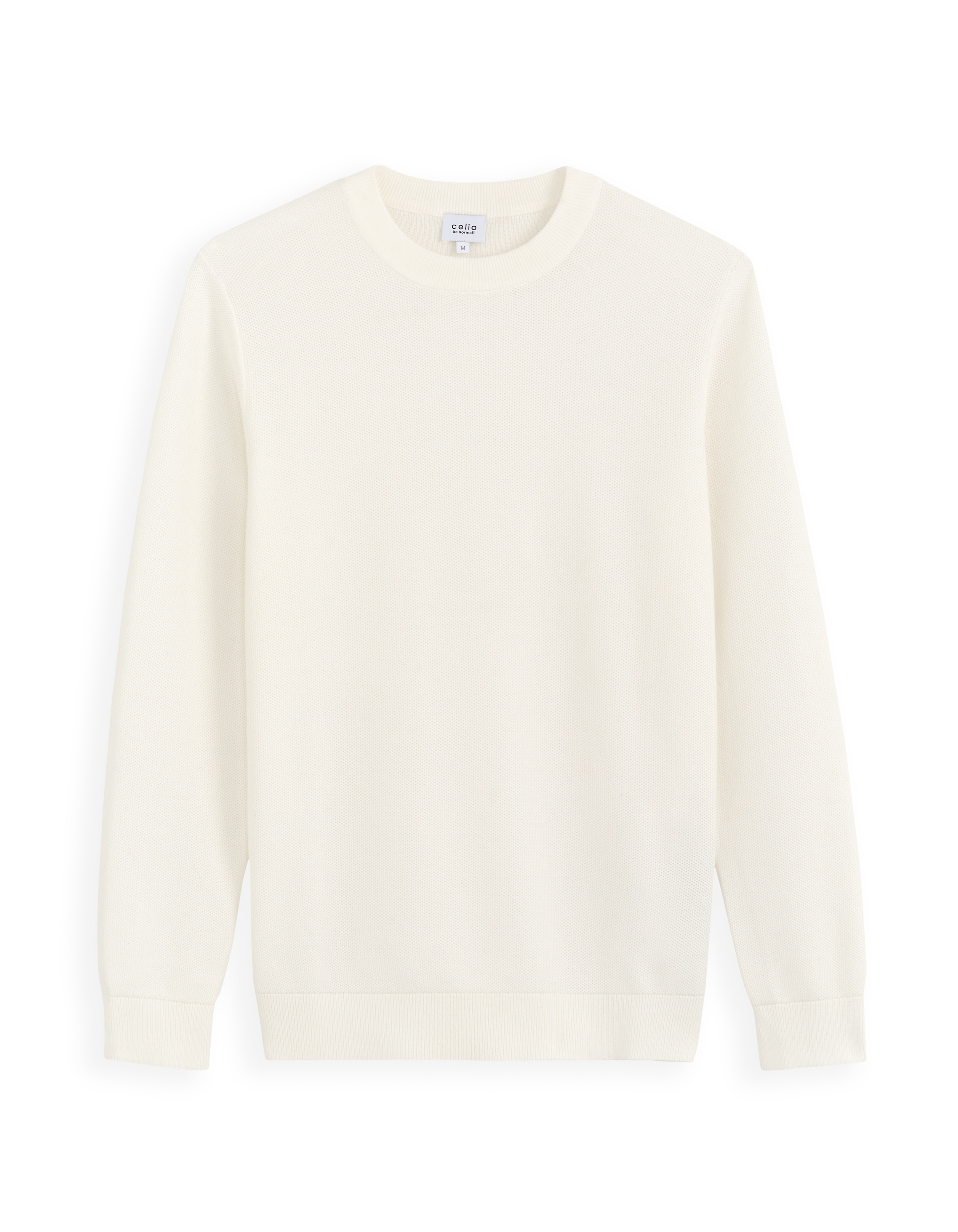 Pull col rond 100% coton - écru
